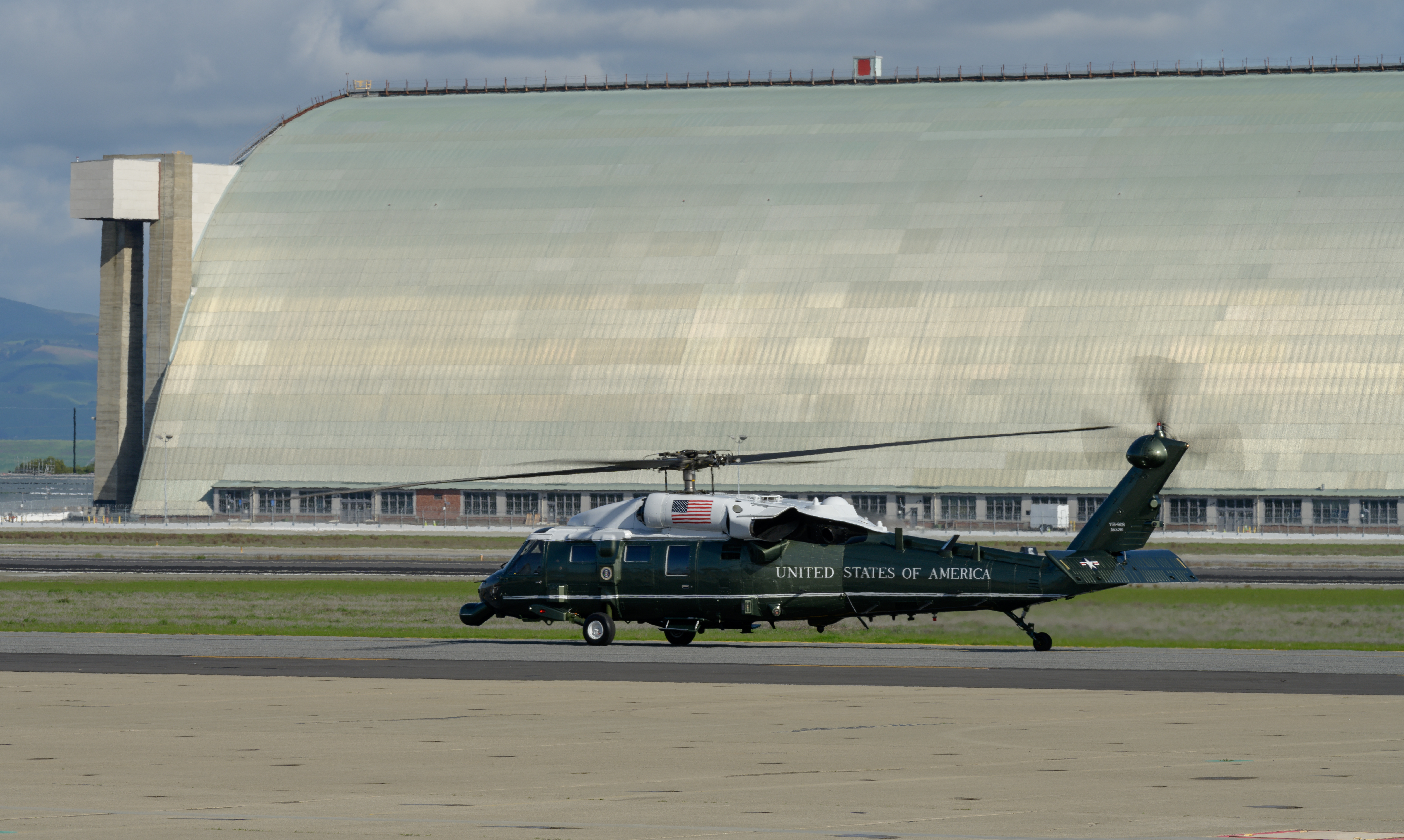 U.S. President Joe Biden Departs Moffett Federal Airfield Aboard Marine One