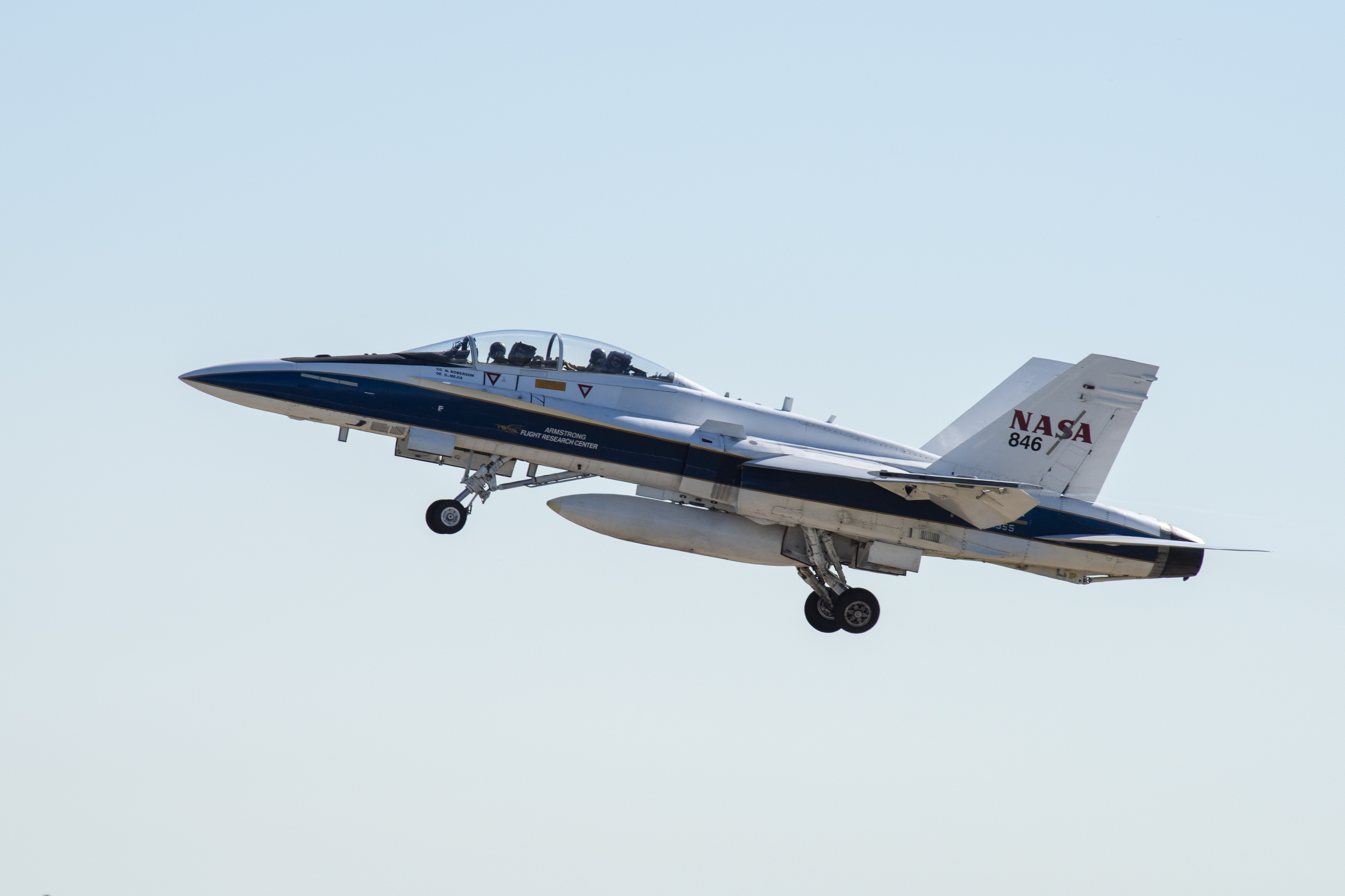 NASA F/A-18 Takes Off for QSF18 Supersonic Flight