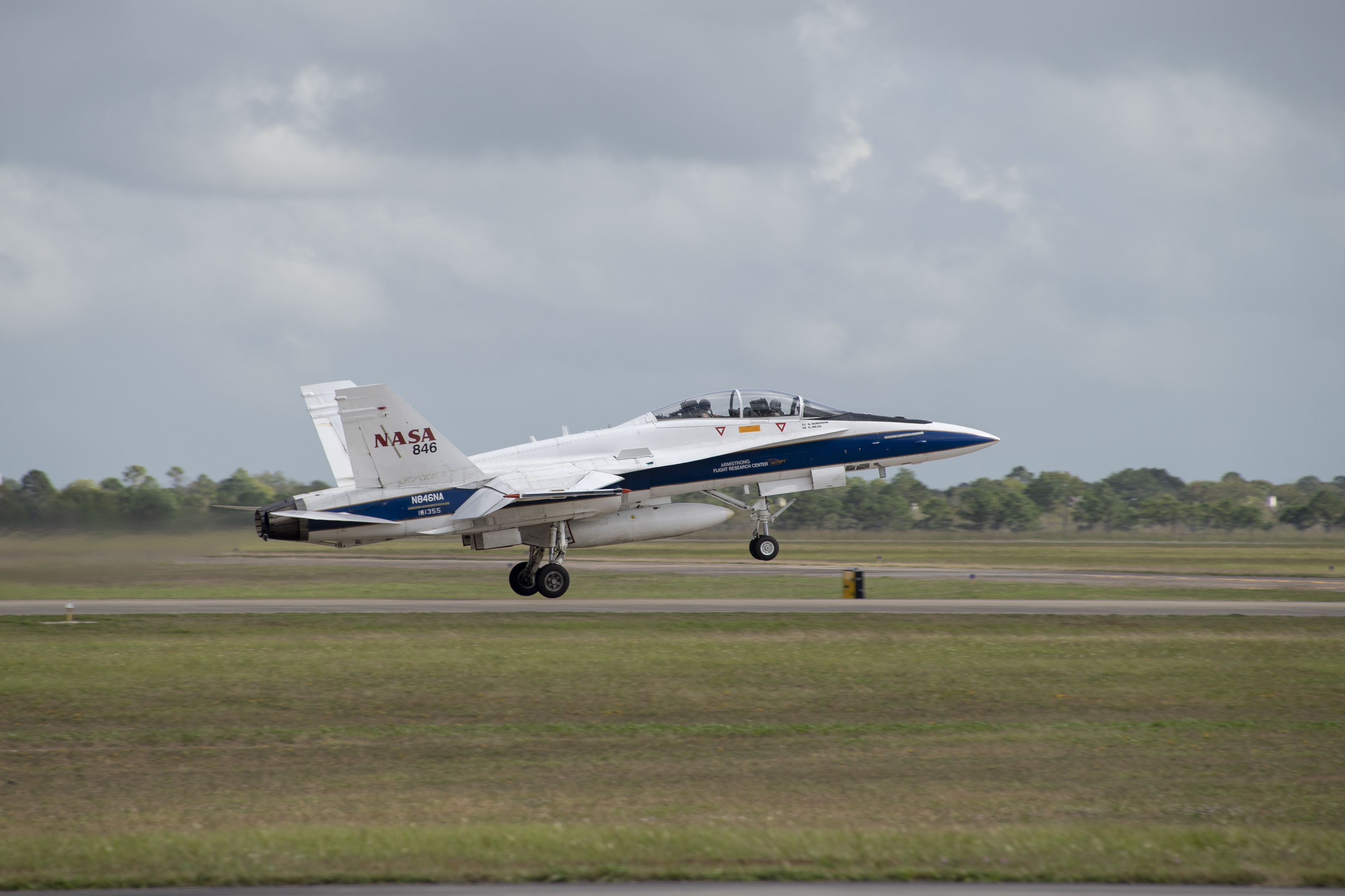 NASA F/A-18 Takes Off for QSF18 Supersonic Flight