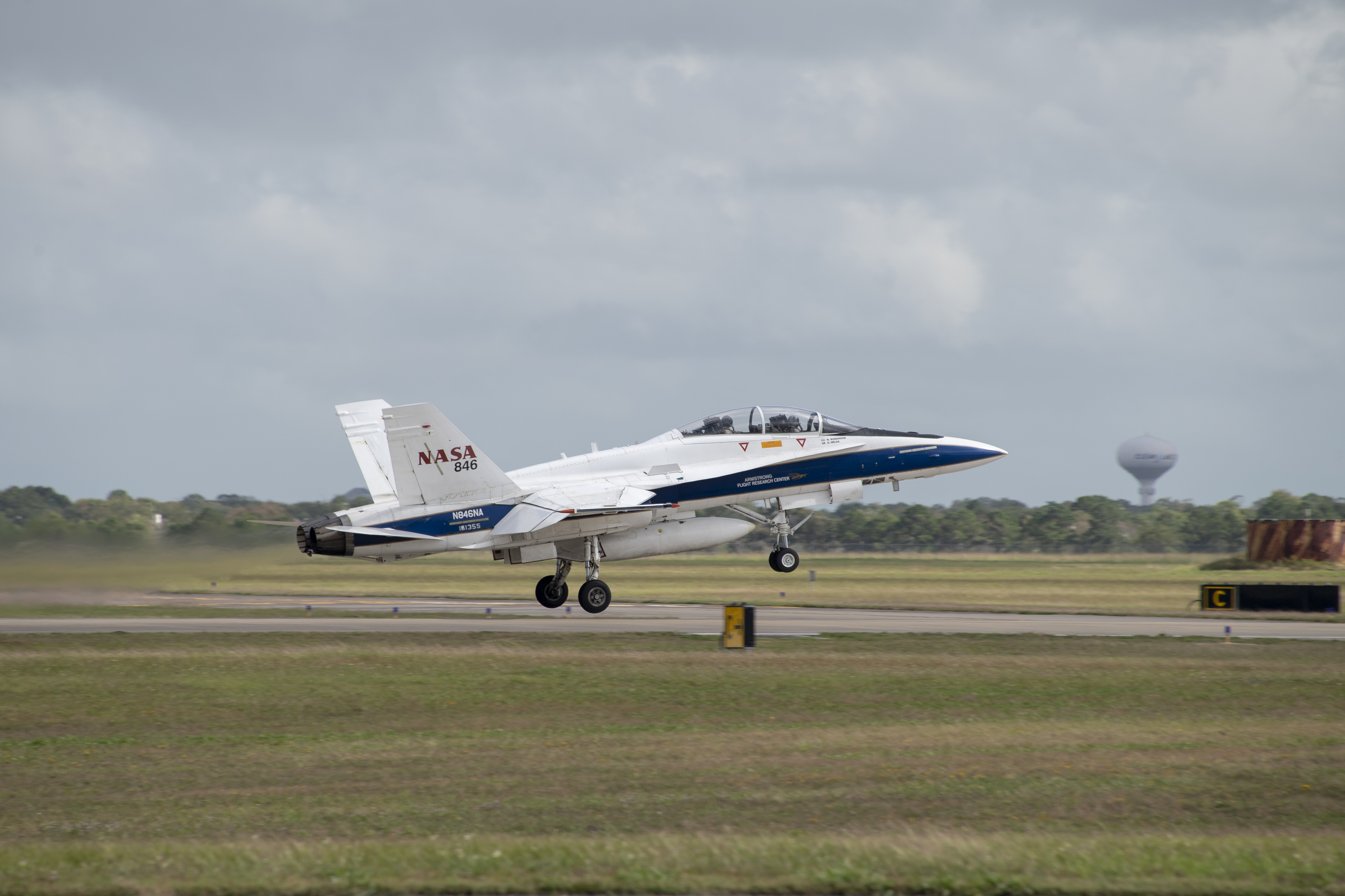 NASA F/A-18 Takes Off for QSF18 Supersonic Flight