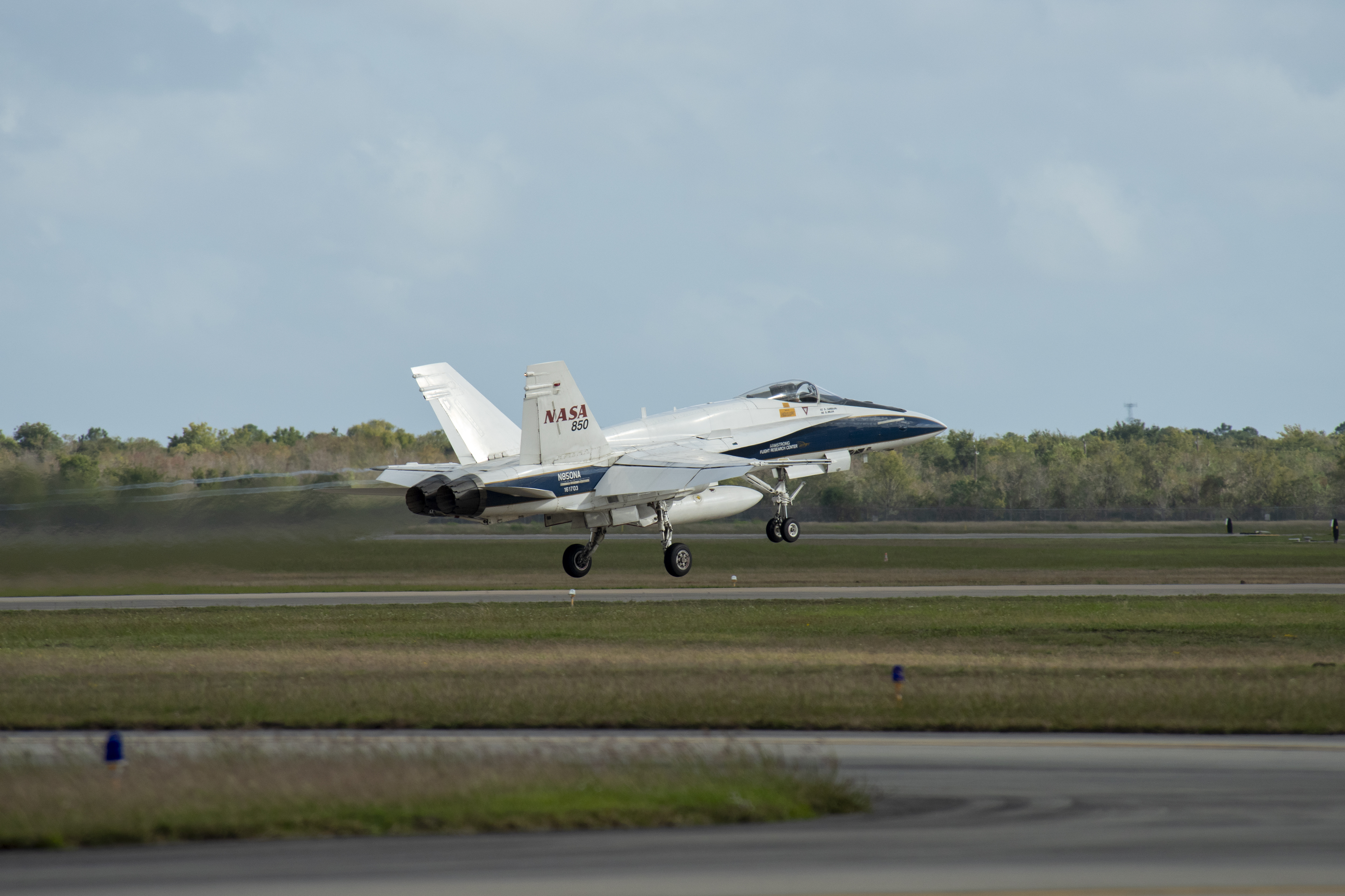 NASA F/A-18 Takes Off for QSF18 Supersonic Flight