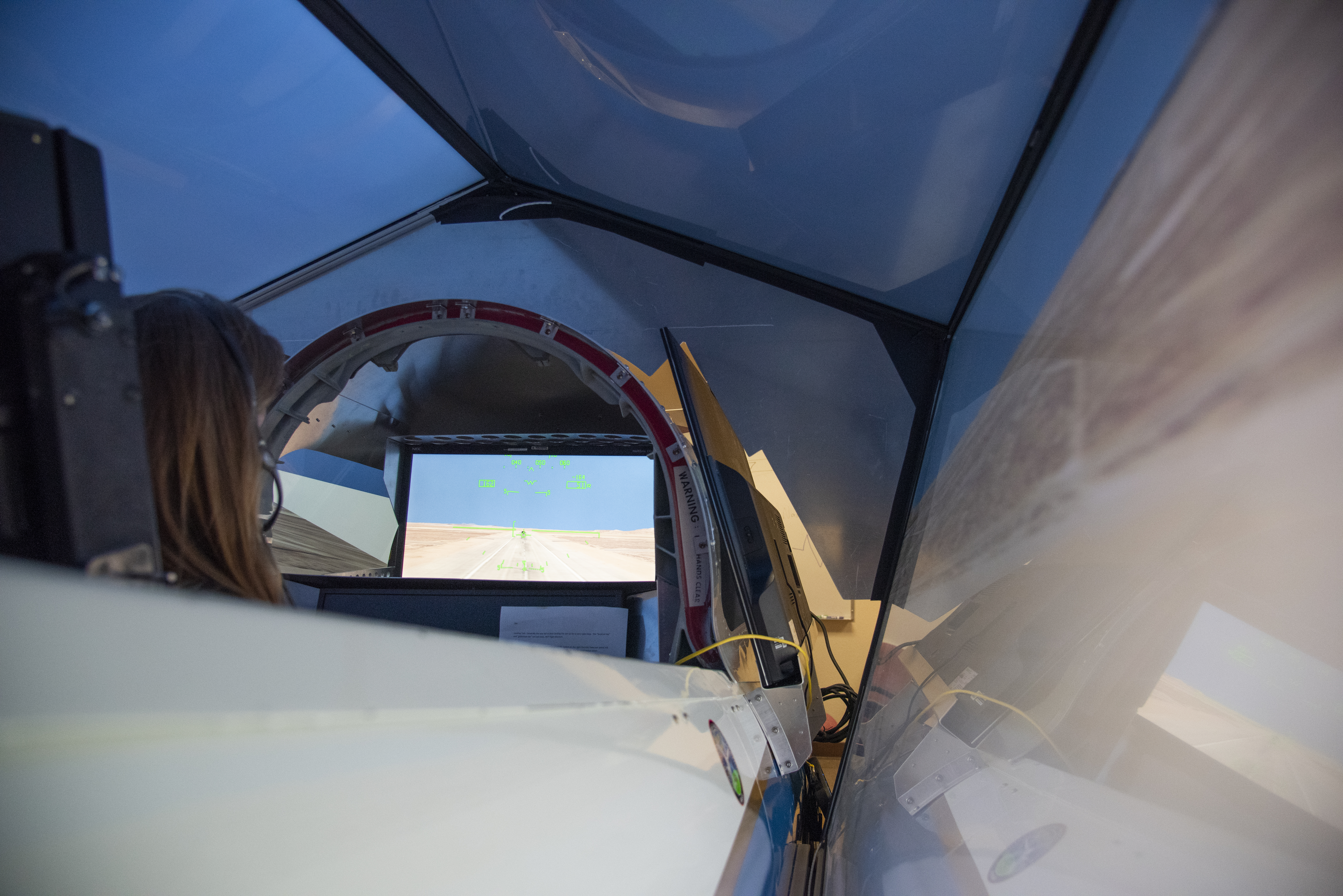 Astronaut Pilots X-59 Simulator at Armstrong Flight Research Center