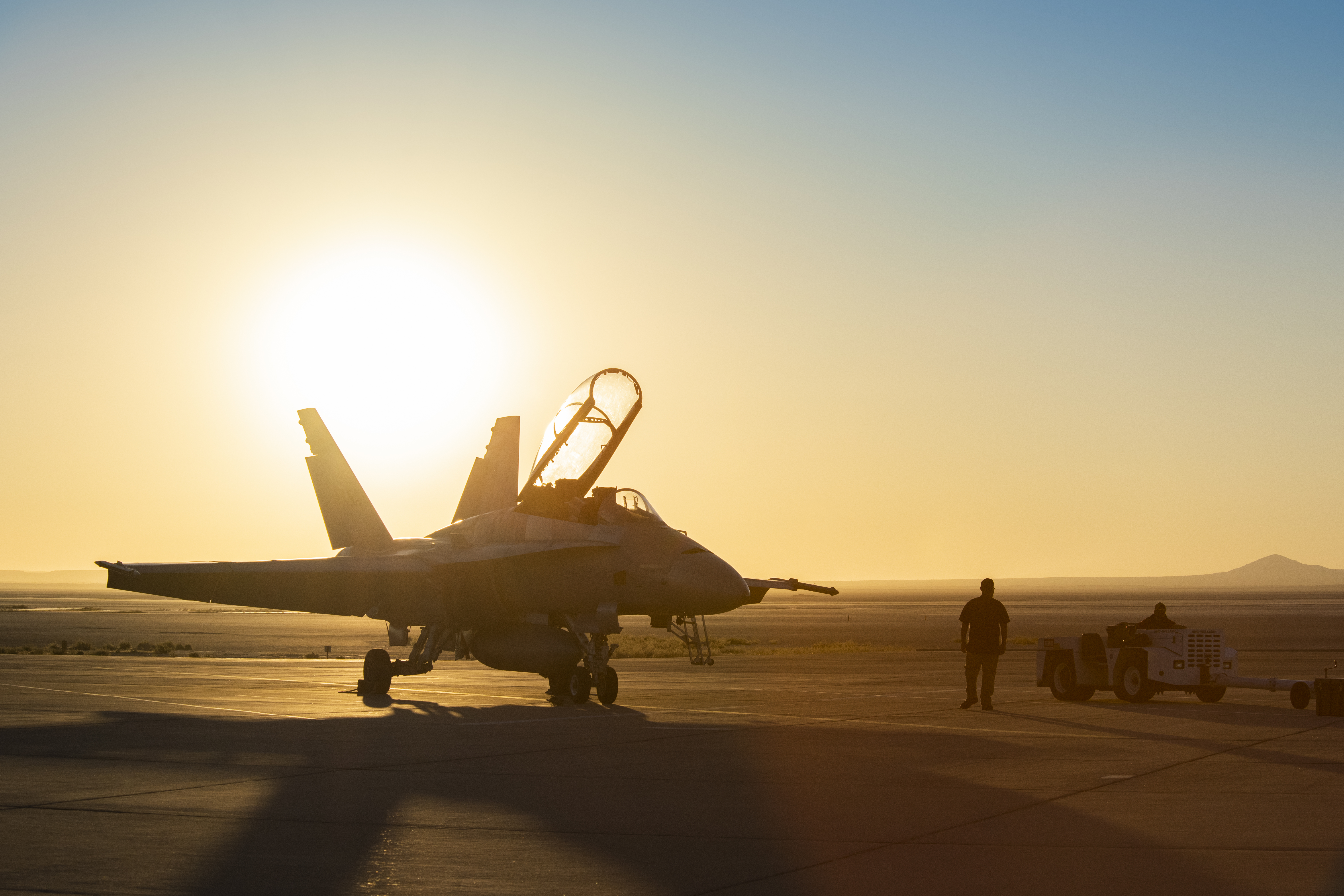 NASA F/A-18 Sits on Apron Prior to Flight