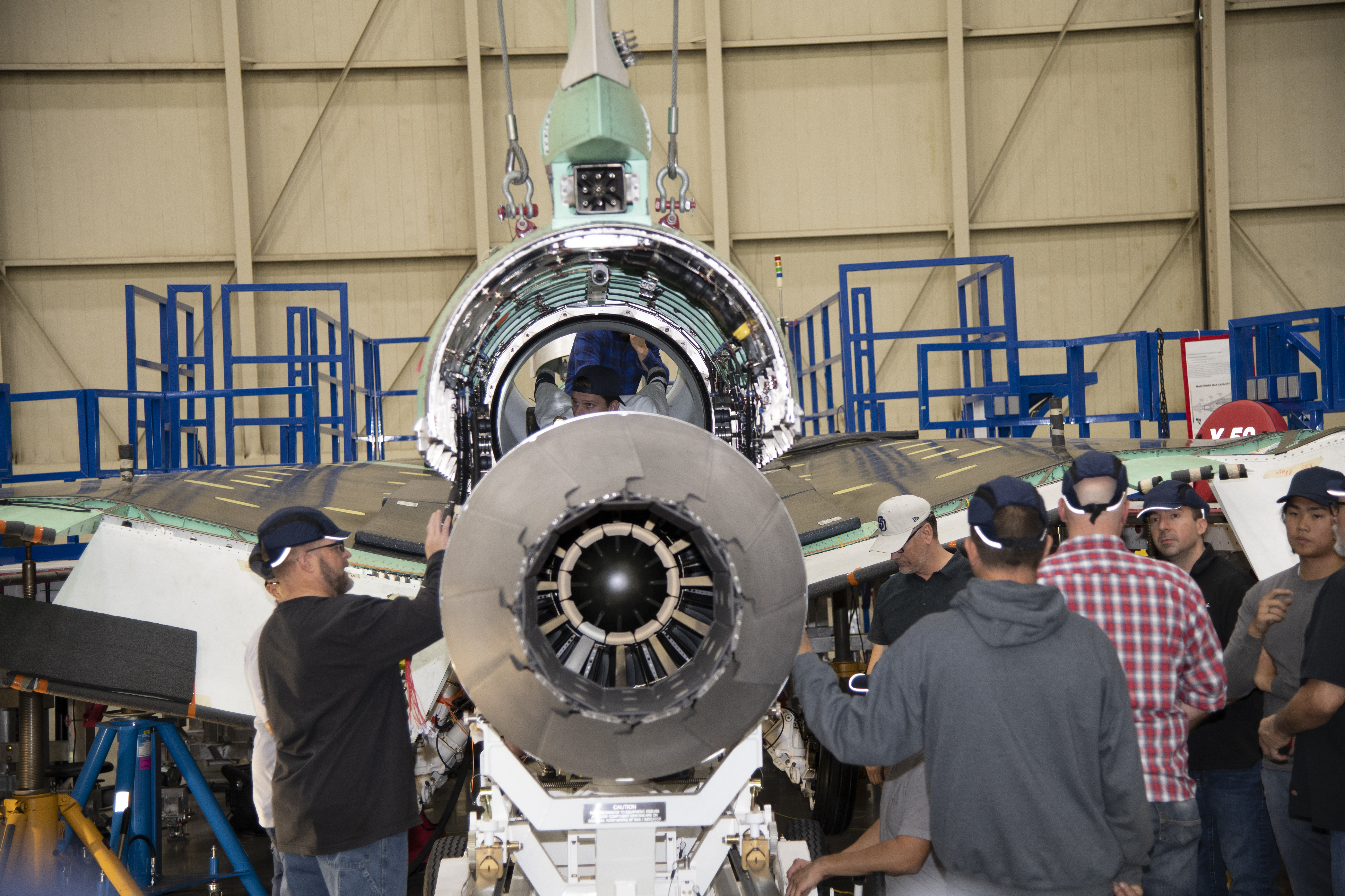 Engine Installed on NASA’s X-59 Experimental Aircraft