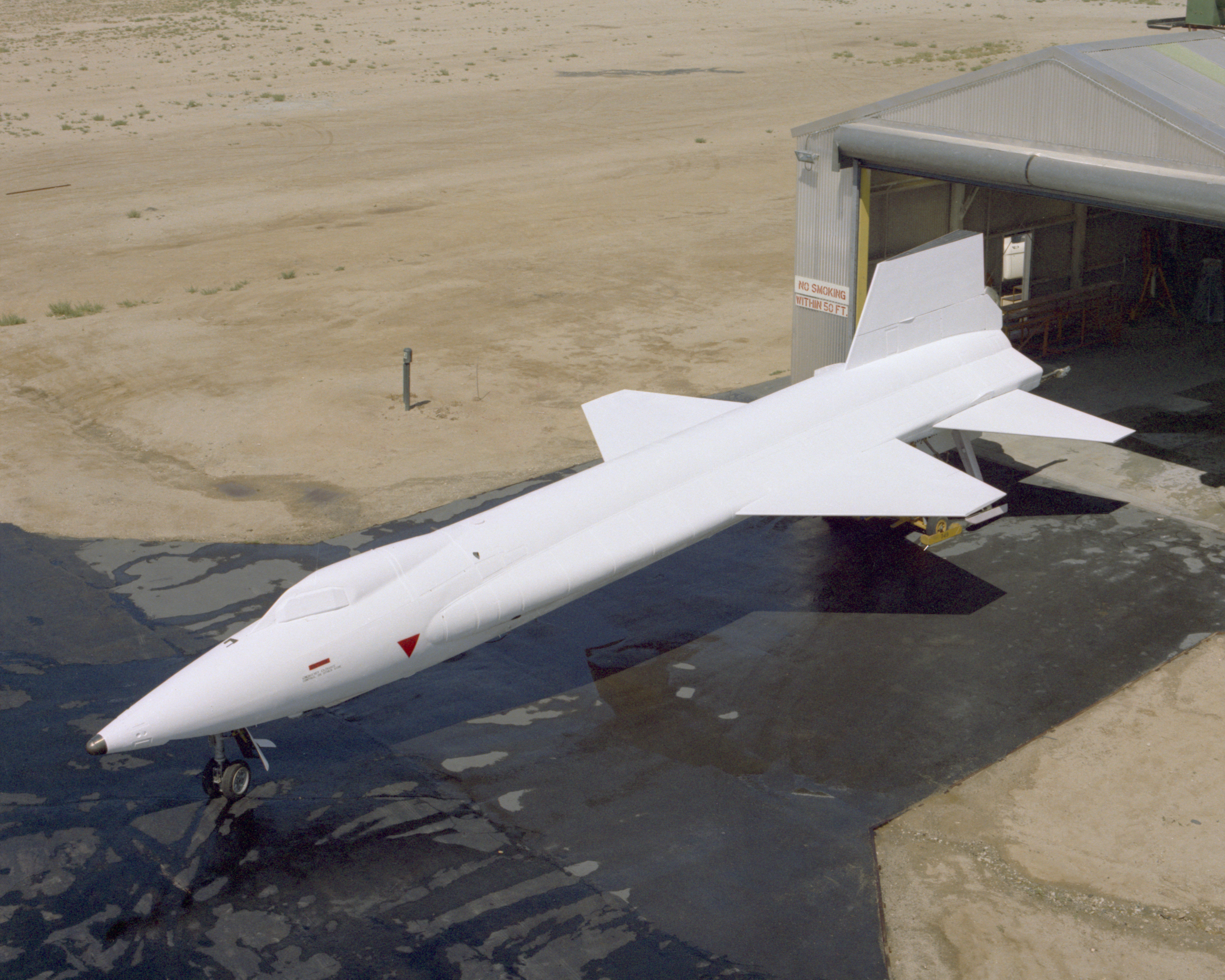 X-15A-2 is rolled out of the paint shop after having the full scale ablative applied