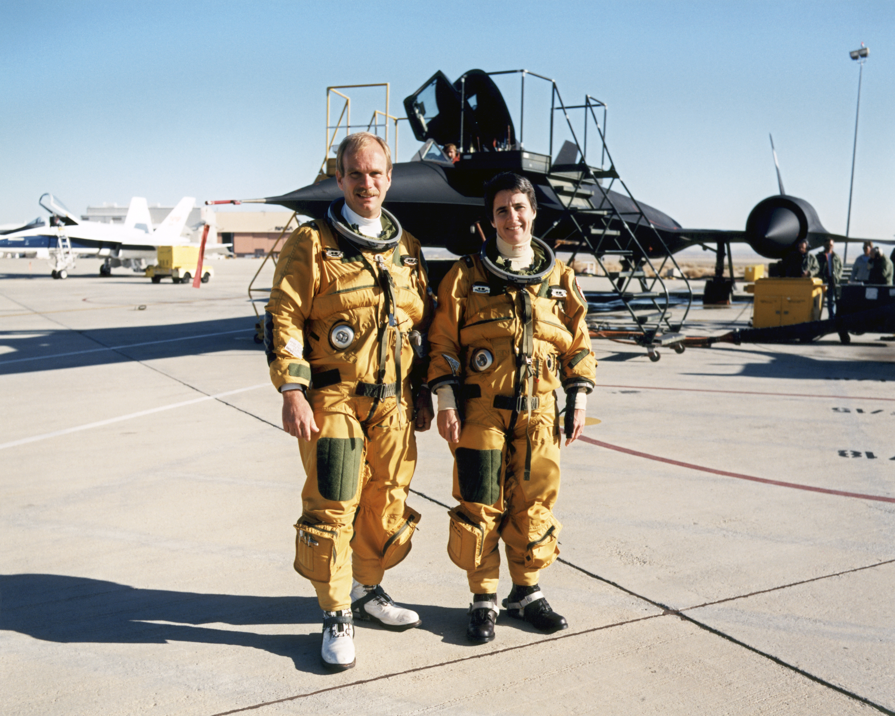 The husband-and-wife team of Bob Meyer and Marta Bohn-Meyer flew as flight test engineers on high-speed experiments flown on the SR-71 at NASA Dryden.