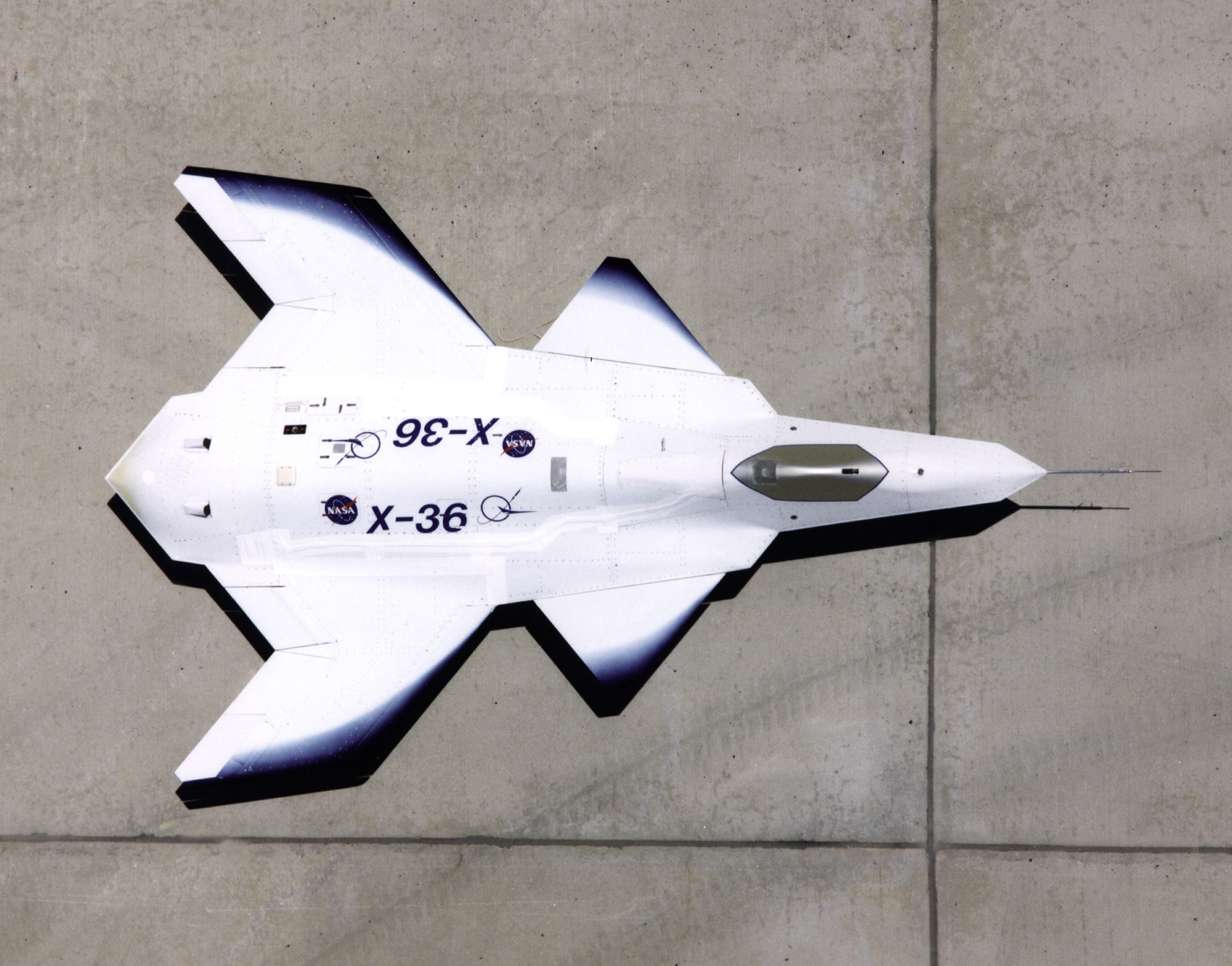 X-36 on Ramp Viewed from Above