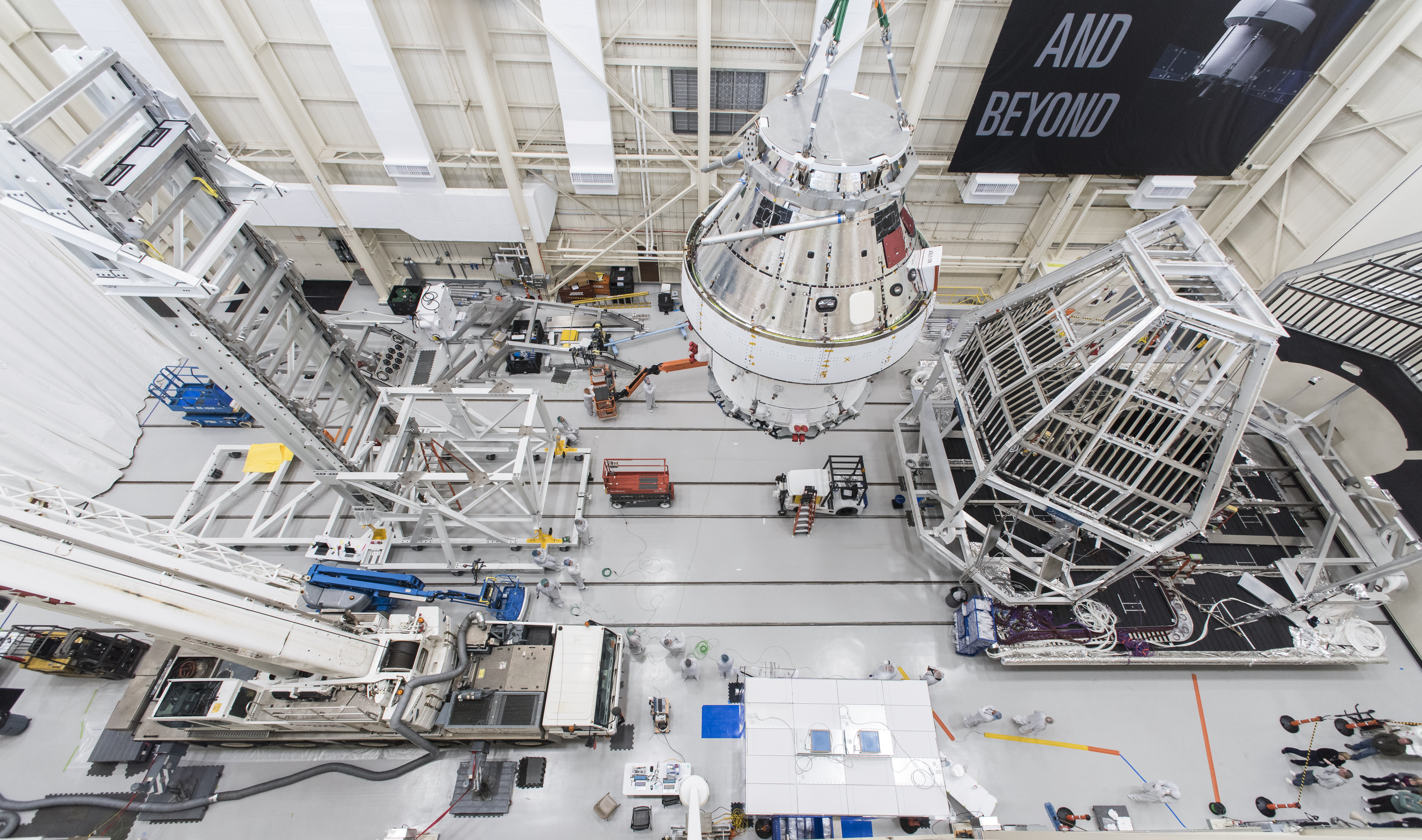 Orion Spacecraft is prepared for Space Environment Testing at th