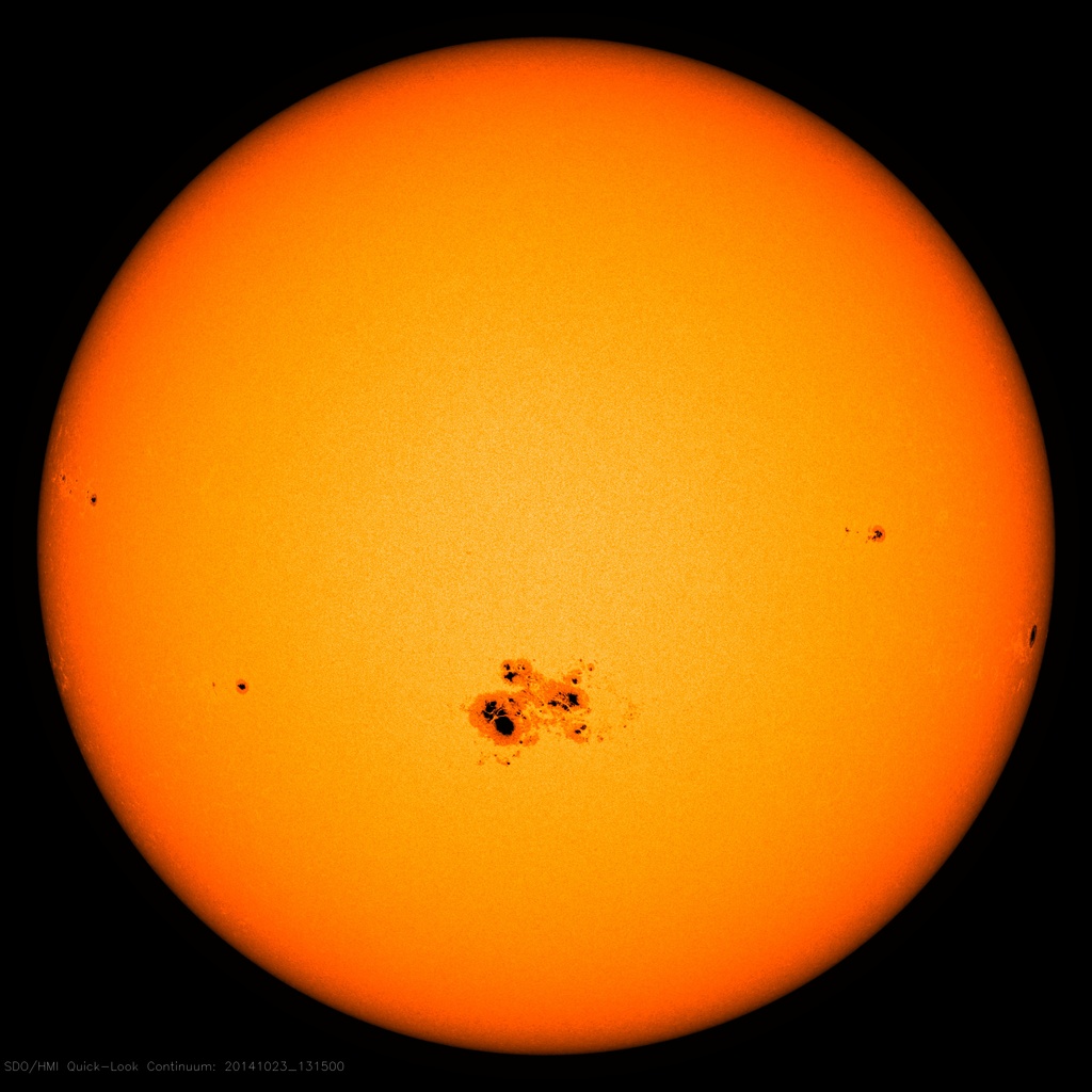 NASA's SDO Observes Largest Sunspot of the Solar Cycle