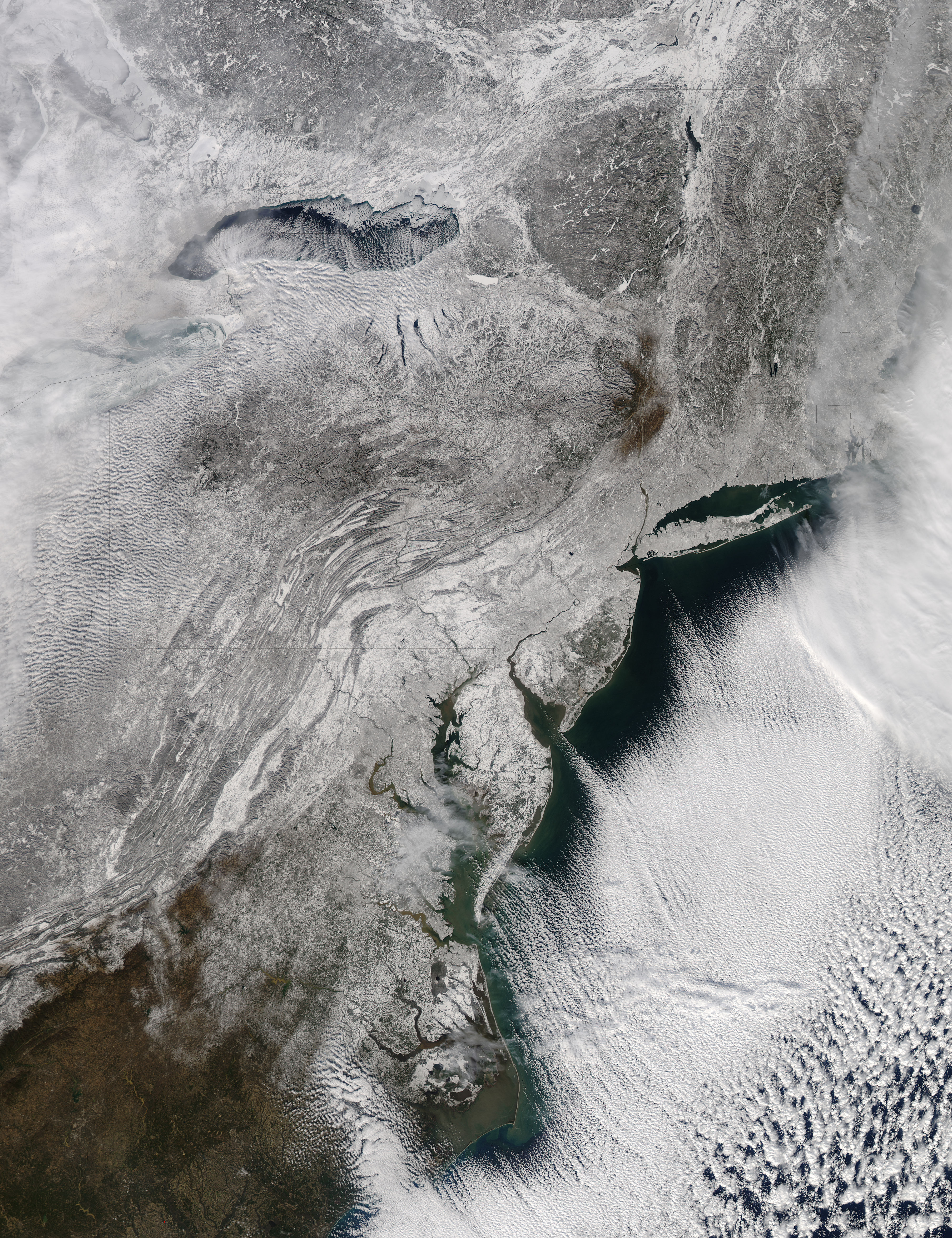 NASA's Aqua Satellite Sees a Northeastern Snowy Blanket