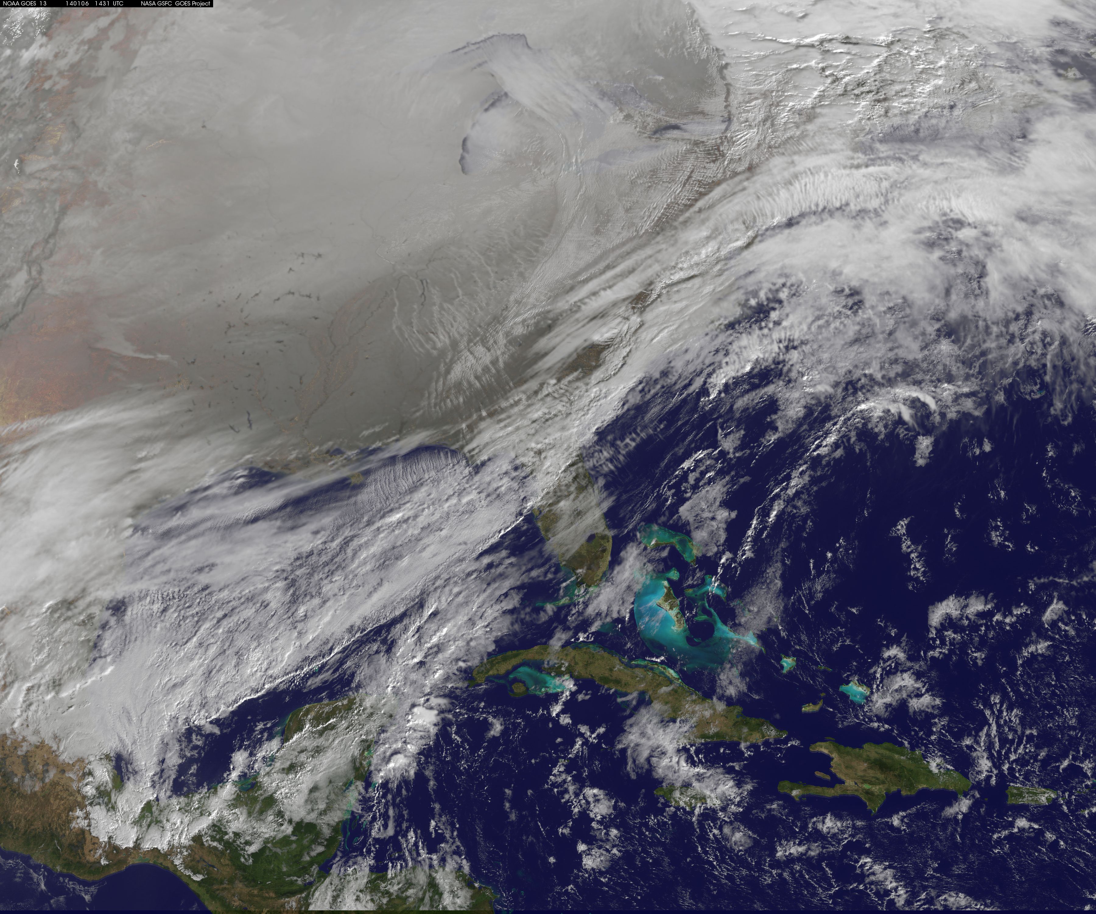 Satellite Image Shows Entry of the Polar Vortex into the Northern U.S.