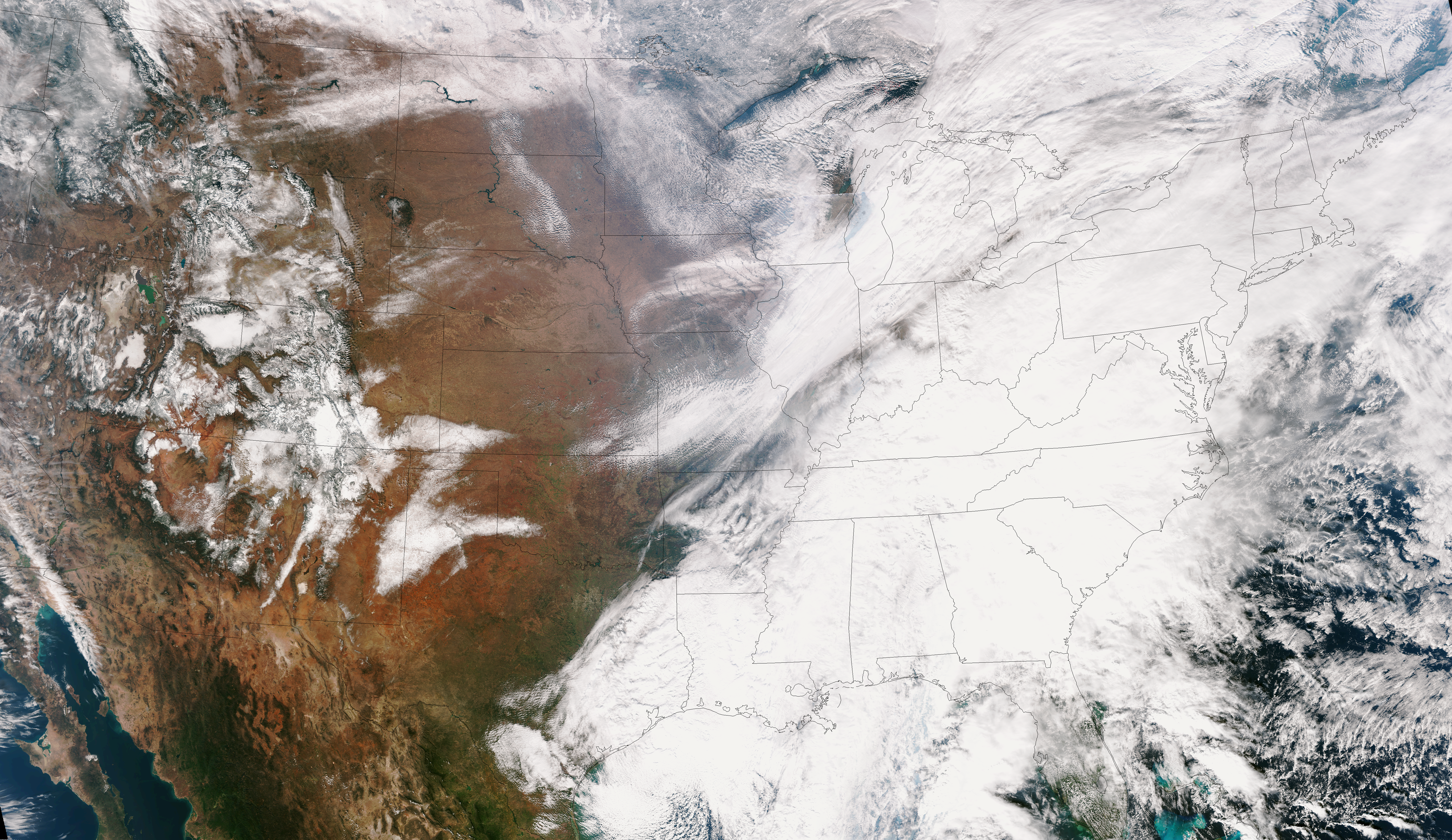 Satellite Shows Difficult Eastern U.S. Thanksgiving Travel