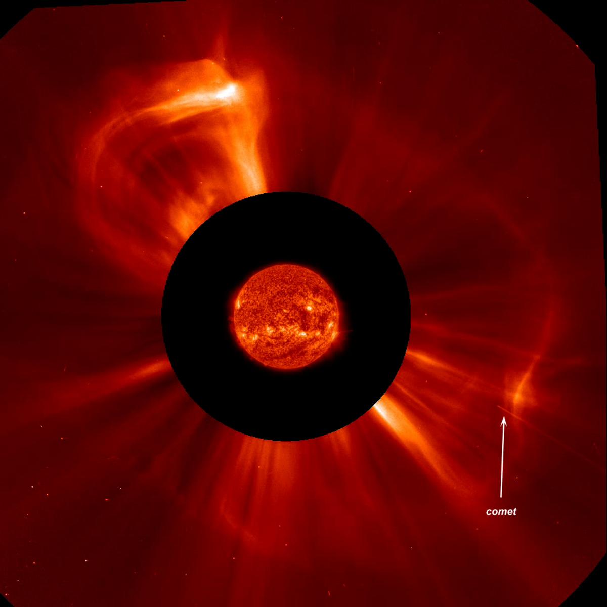 Comet Plunge and CME on the Sun