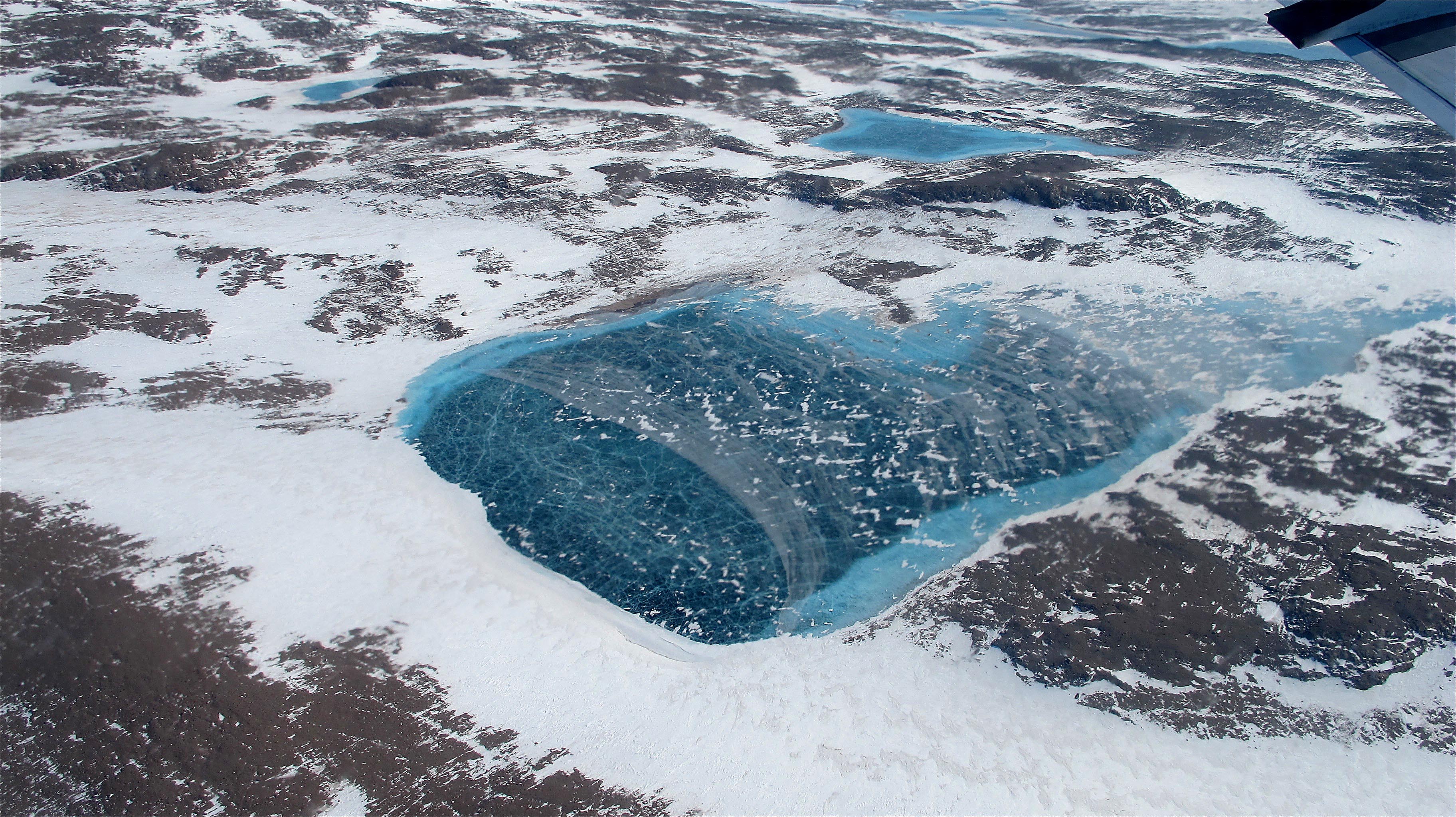 Frozen Greenland Meltpond