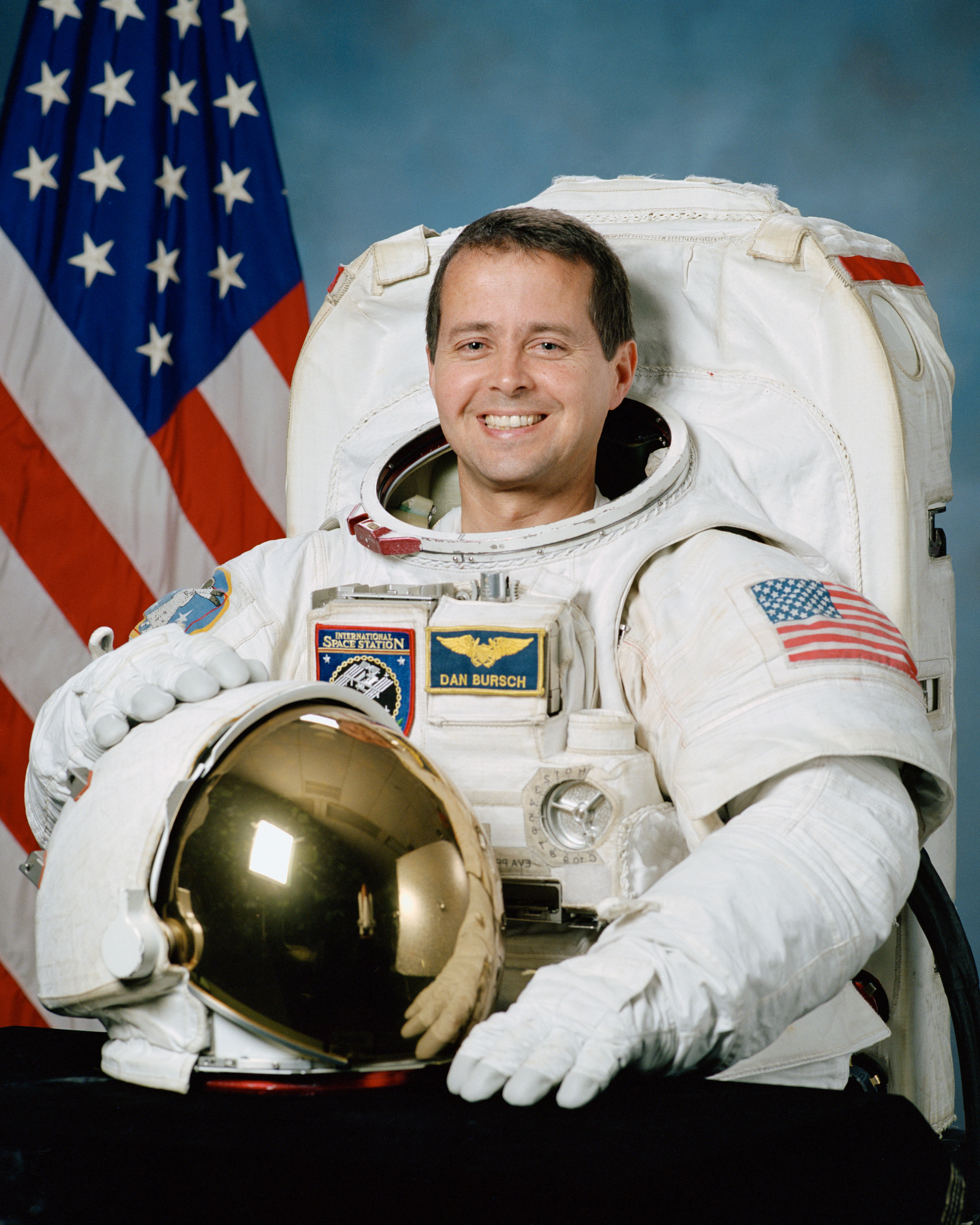 Astronaut Daniel W. Bursch in an EMU