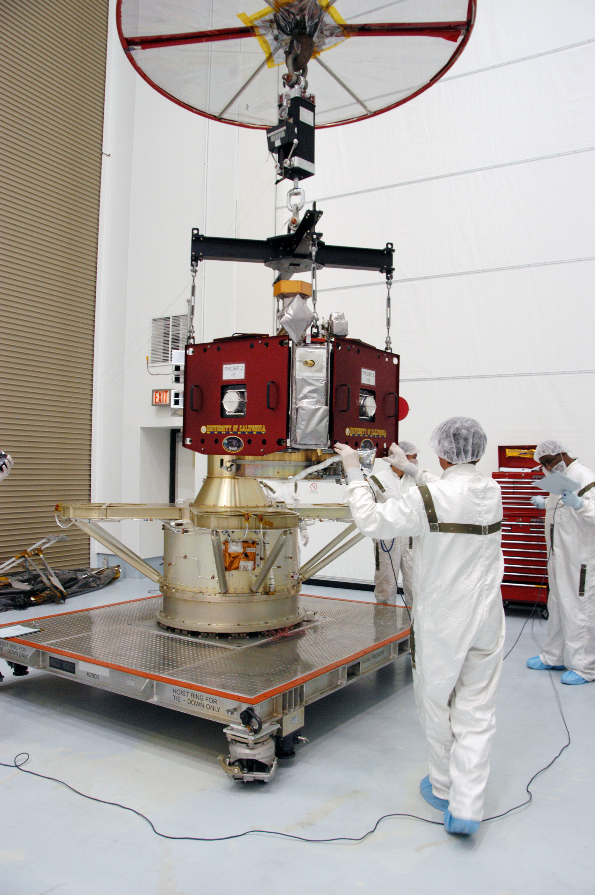 Inspection work on THEMIS at Astrotech