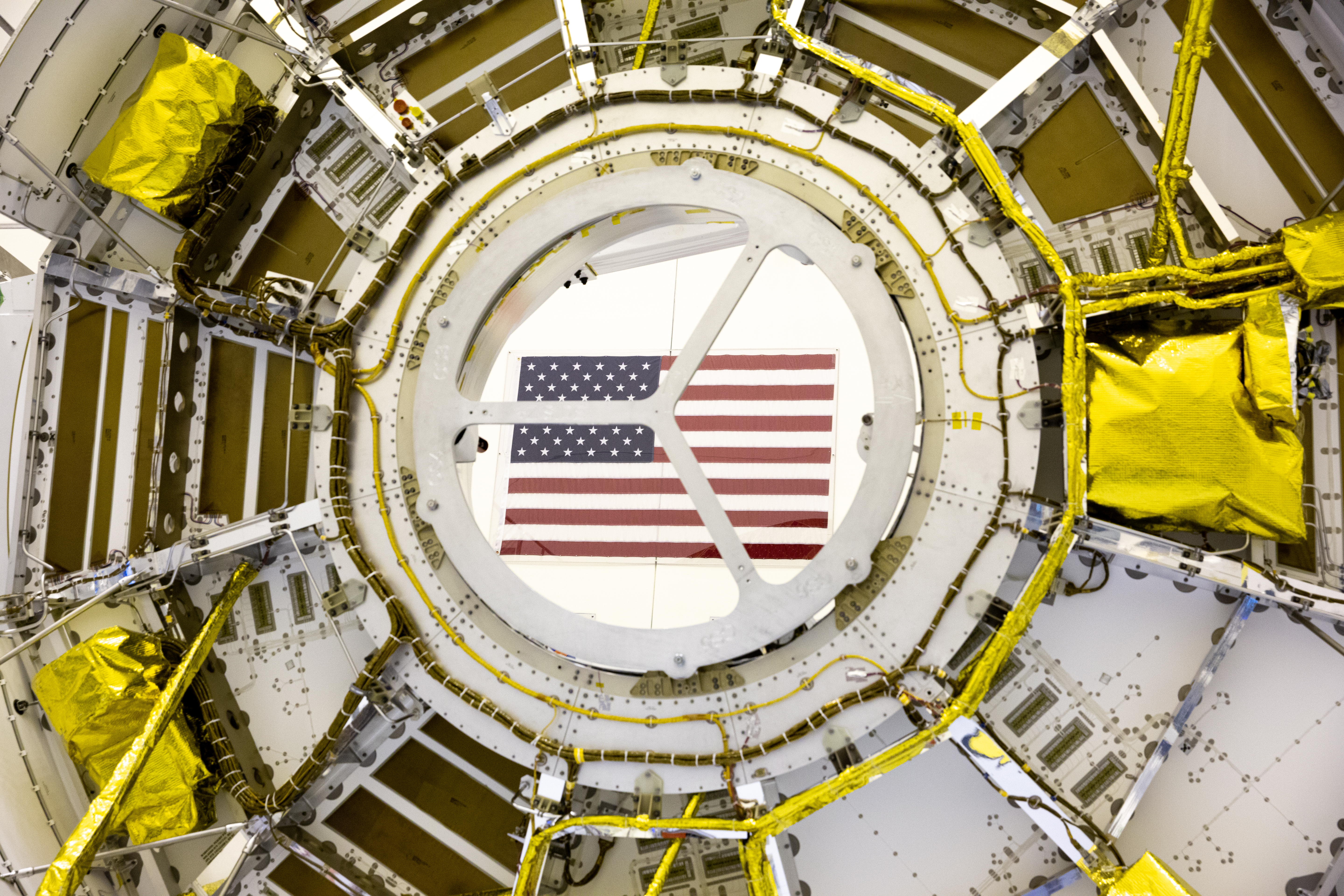 Mars Cruise Stage on Rotation Fixture and Helicopter Functional