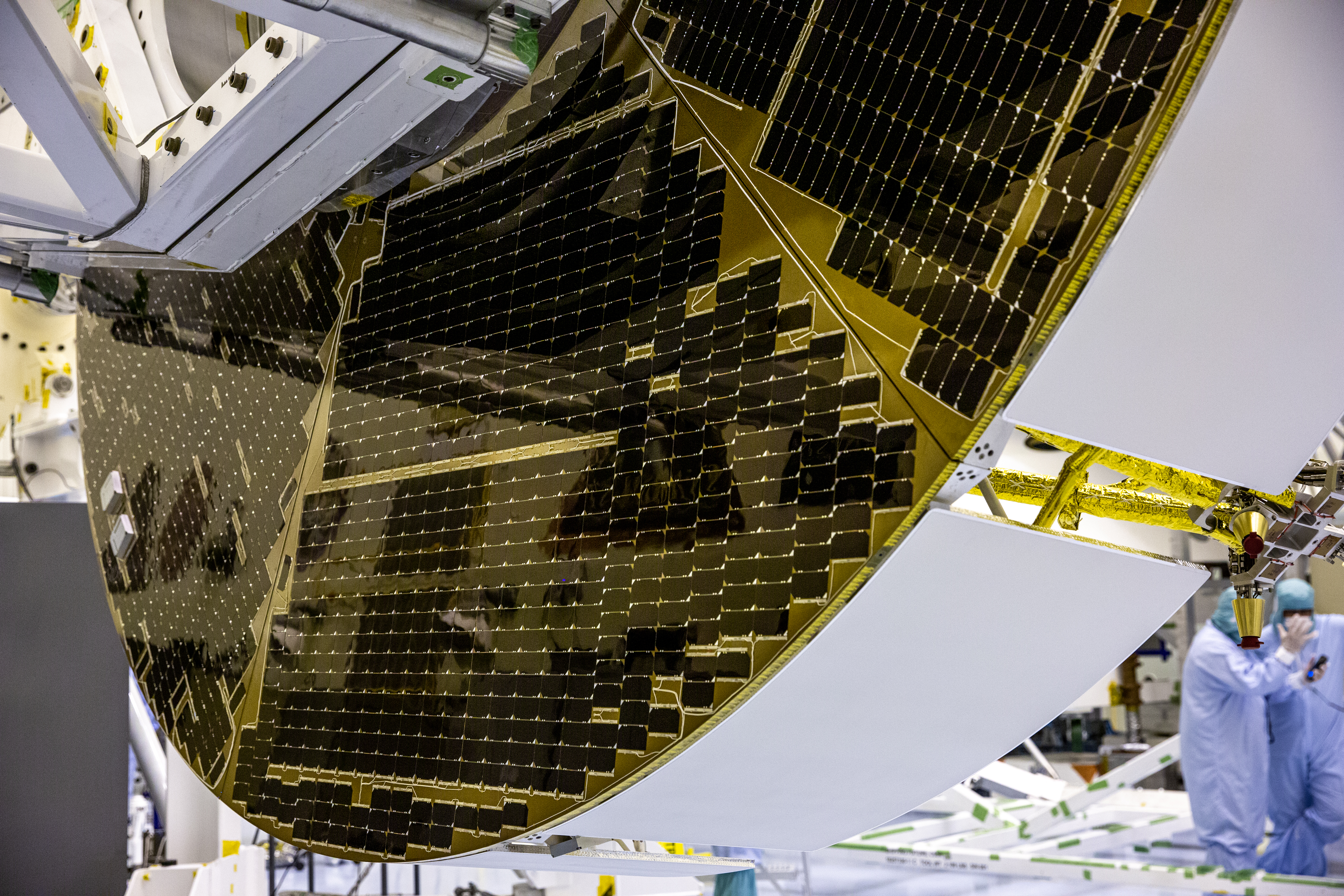 Mars Cruise Stage on Rotation Fixture and Helicopter Functional