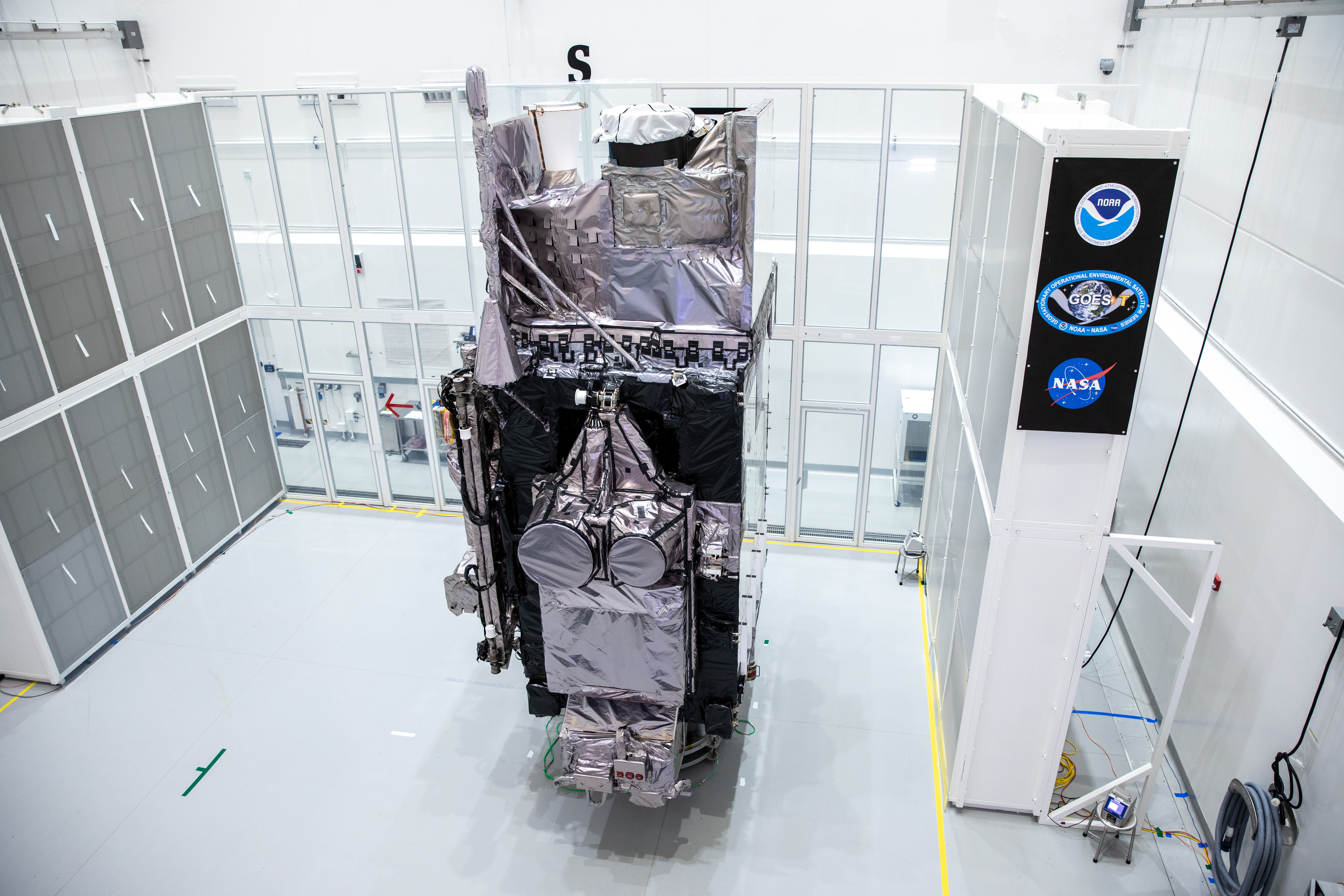 GOES-T Spacecraft With Banners