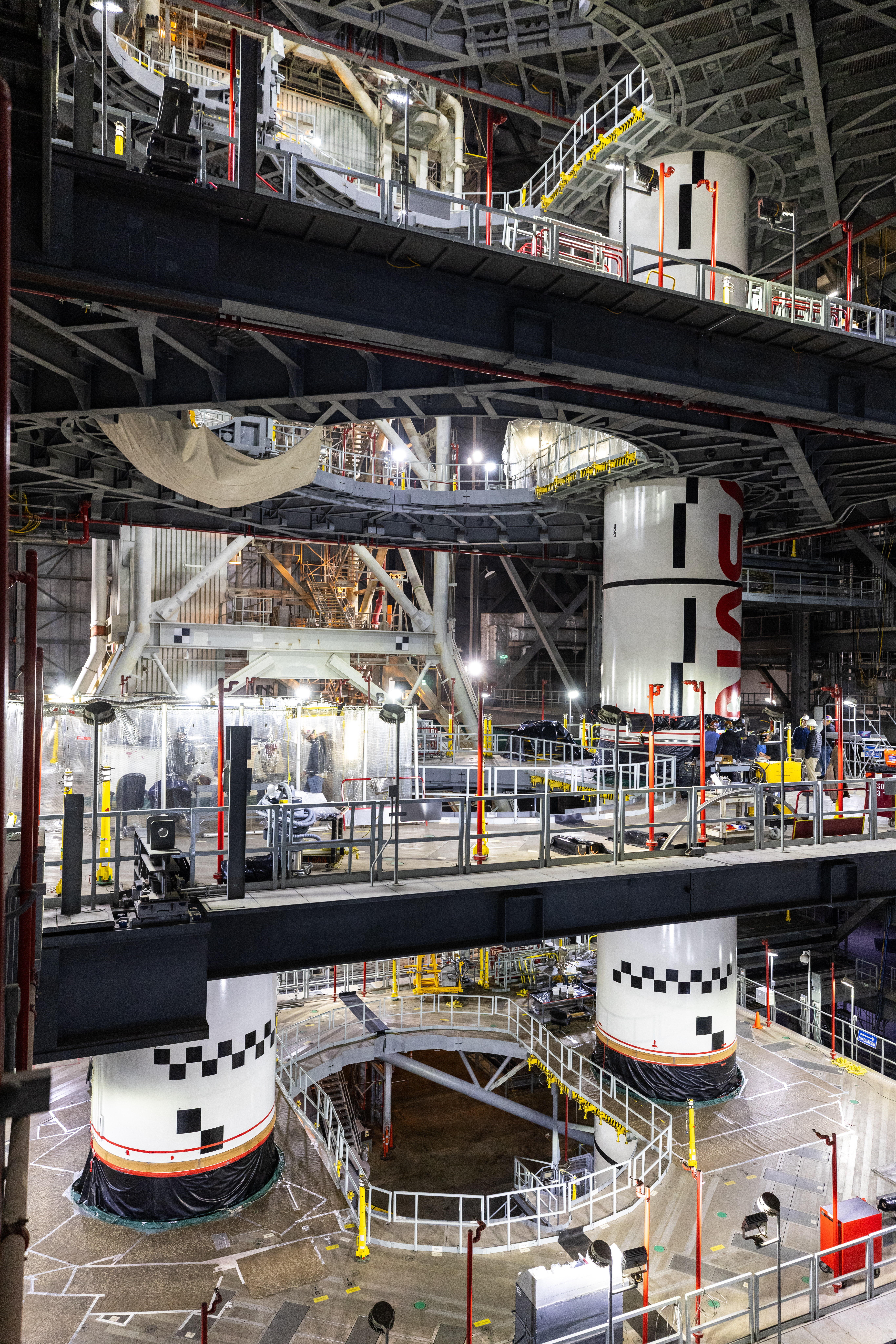 Artemis II Stacking - Left Center Center Prepped for Lift - SLS