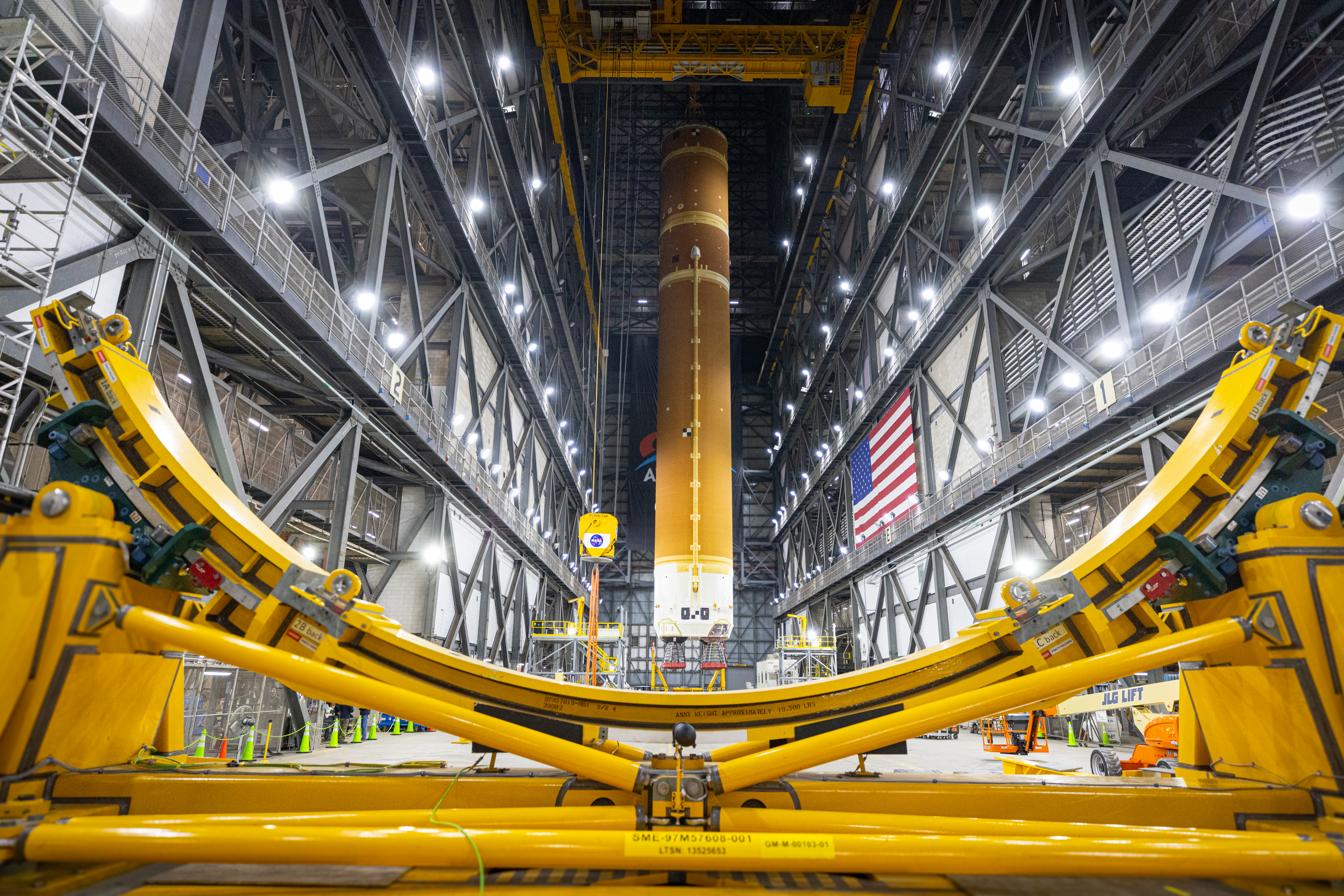 Core Stage Lift to Vertical for Move to High Bay 3