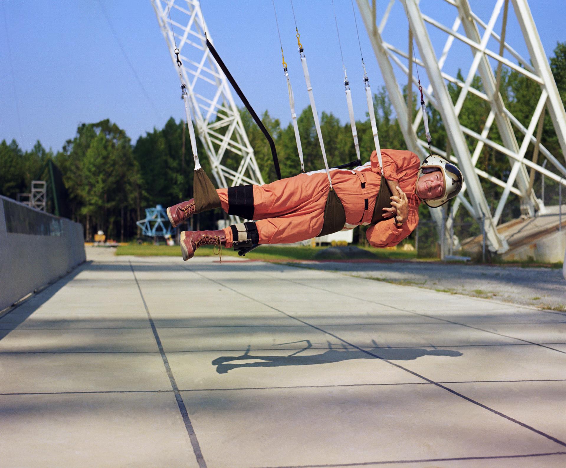 Walter Cronkite in the Reduced Gravity Simulator