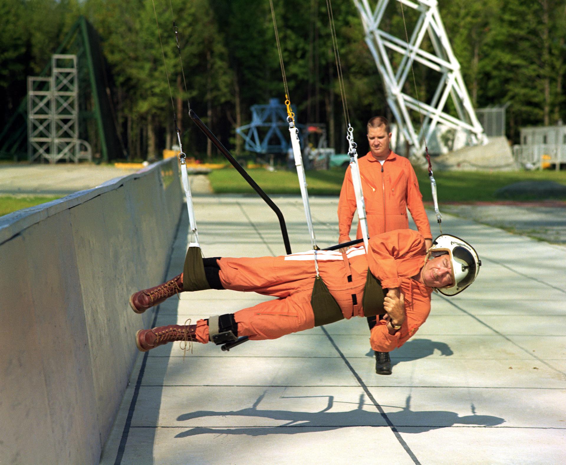 Walter Cronkite in the Reduced Gravity Simulator
