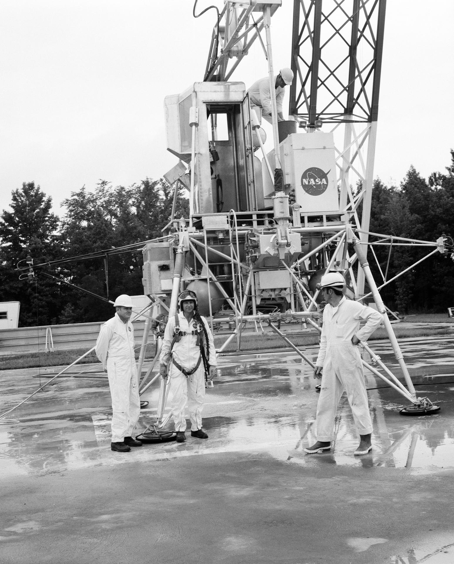 Astronauts Conrad and Bean at Lunar Landing Research Facility