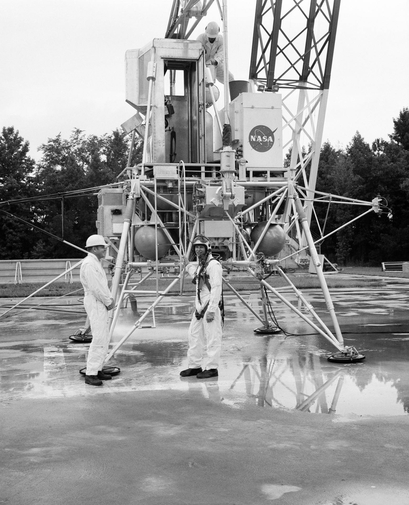 Astronauts Conrad and Bean at Lunar Landing Research Facility