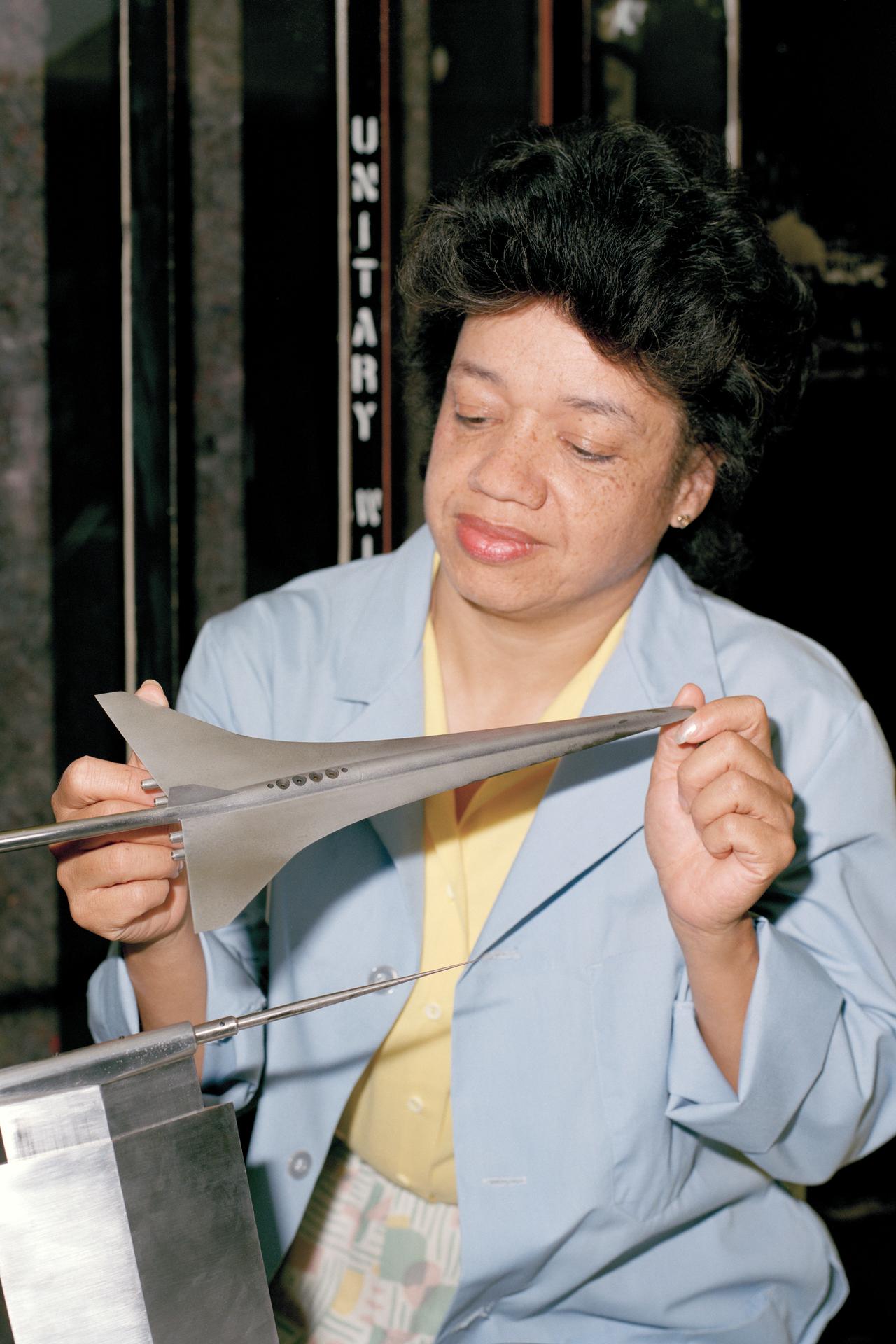 NASA Staff Dr.Darden with Sonic Boom Model