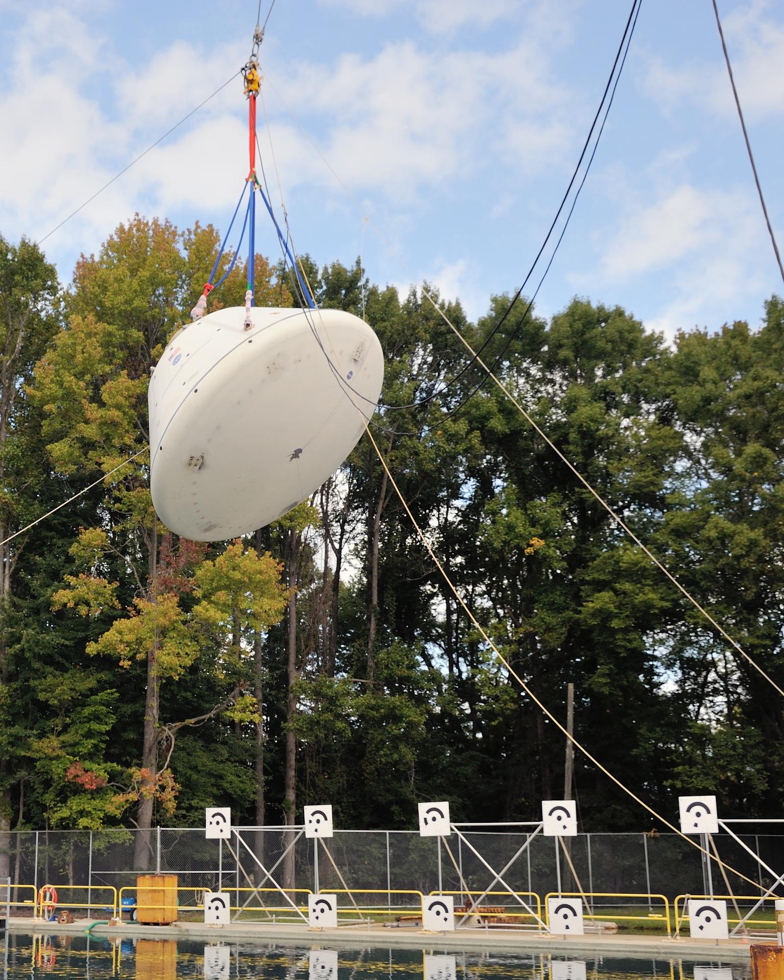 Orion SPLASH BTA Phase 2 Vertical Tests 9: at NASA Langley Resea