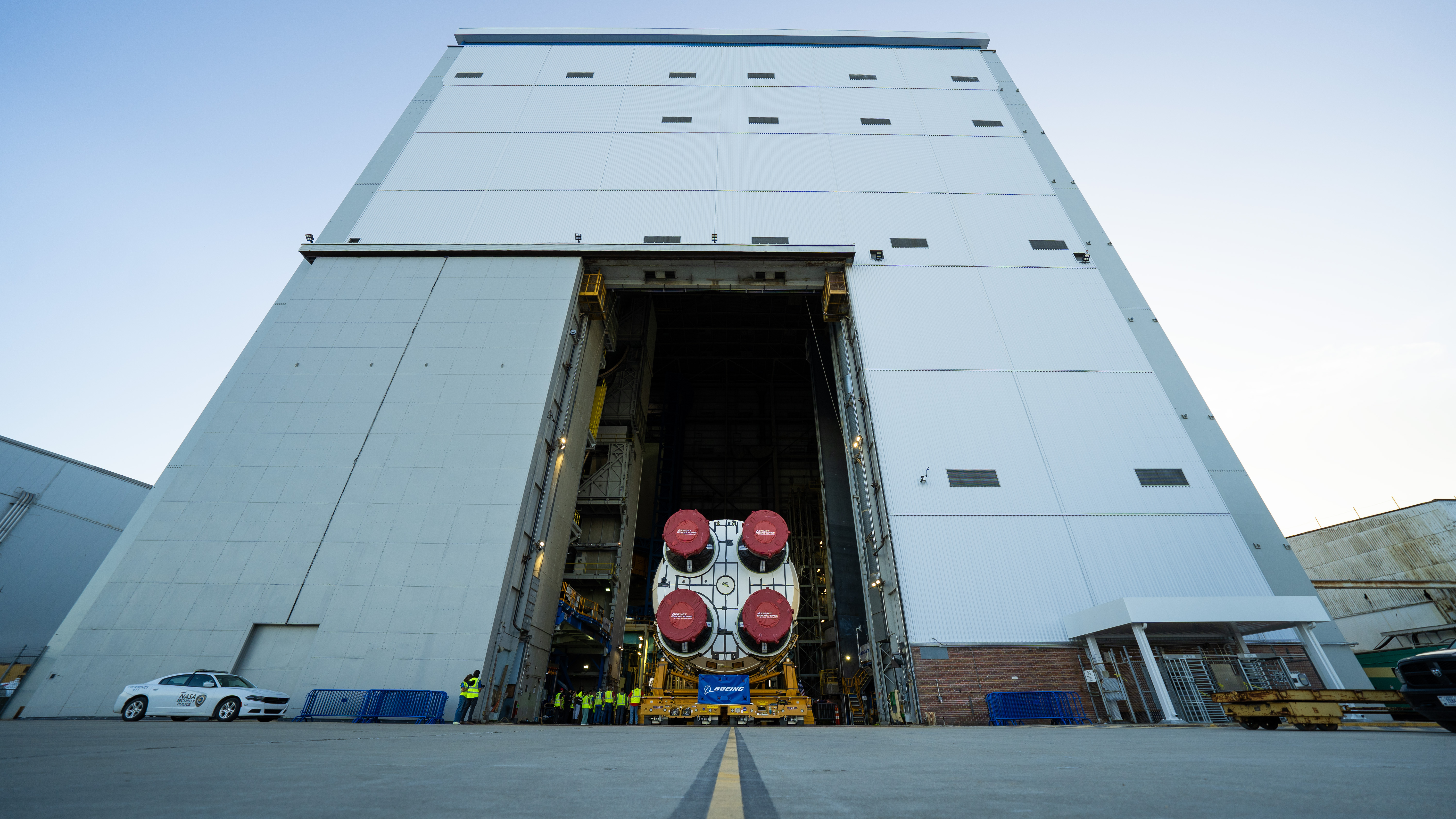 Core Stage for Artemis II Rocket Moved to Pegasus Barge for Departure to Kennedy Space Center