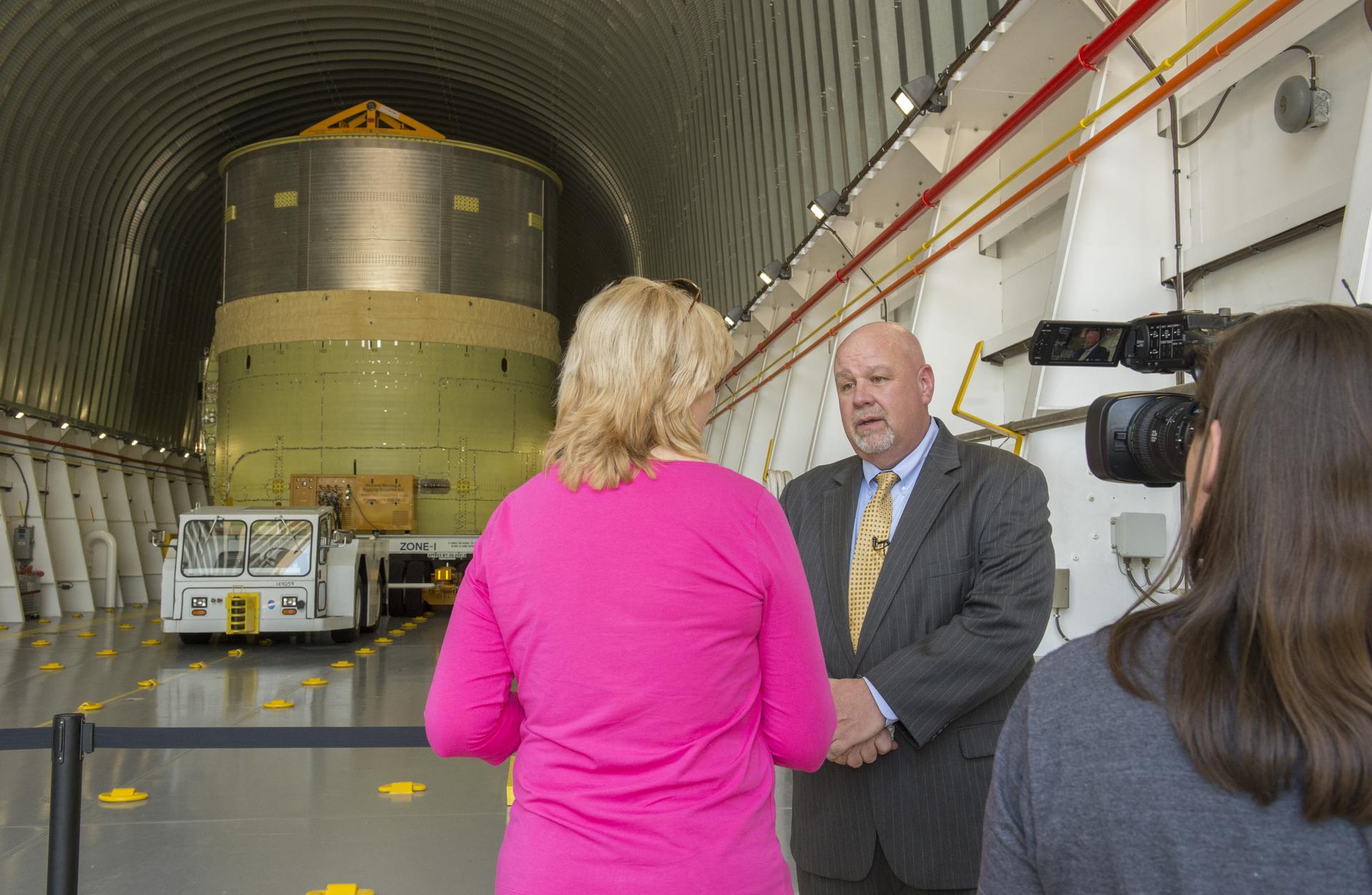 John Honeucutt with SLS test article