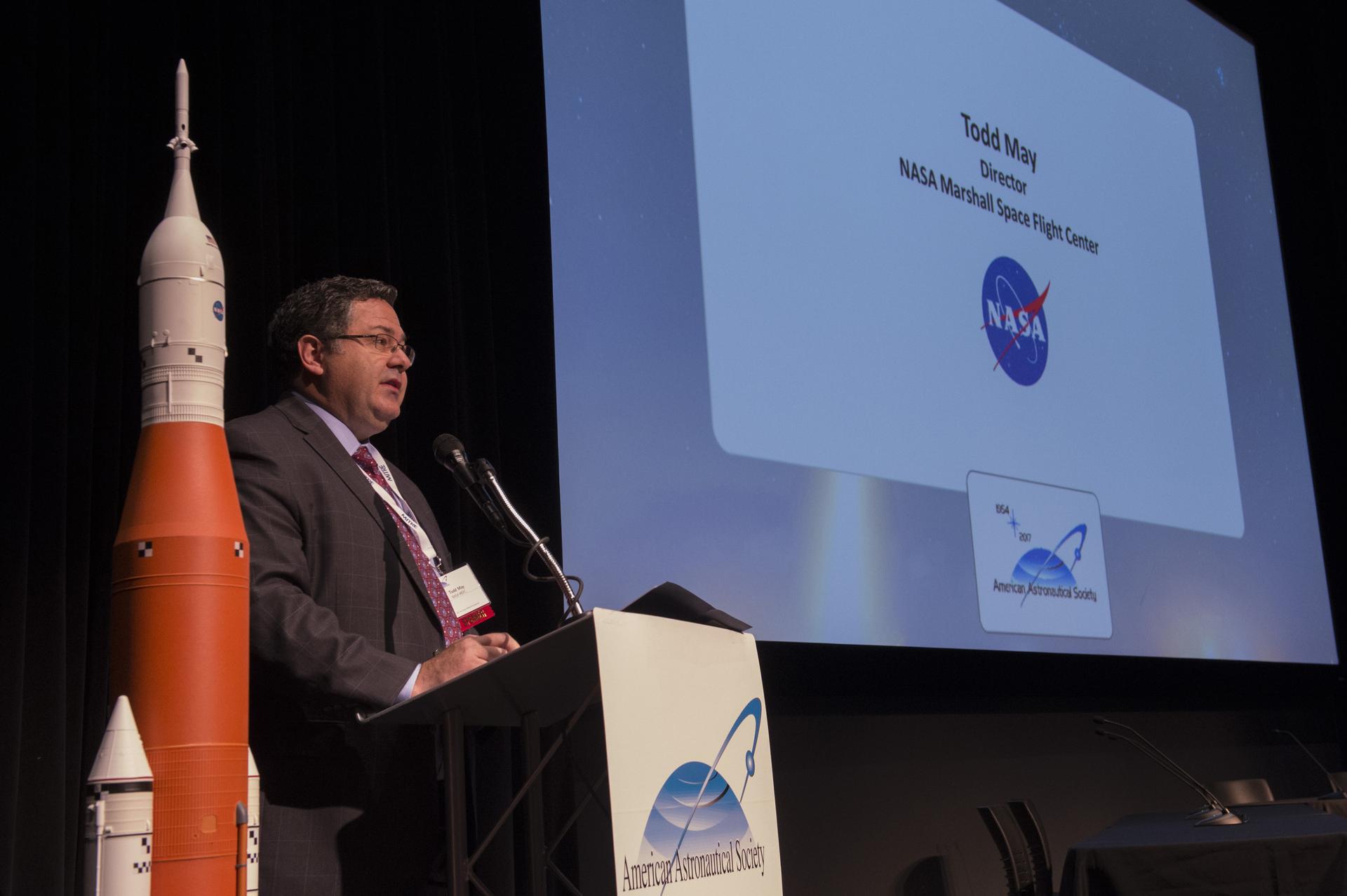 MSFC Director welcomes attendees to the 10th Annual Wernher von