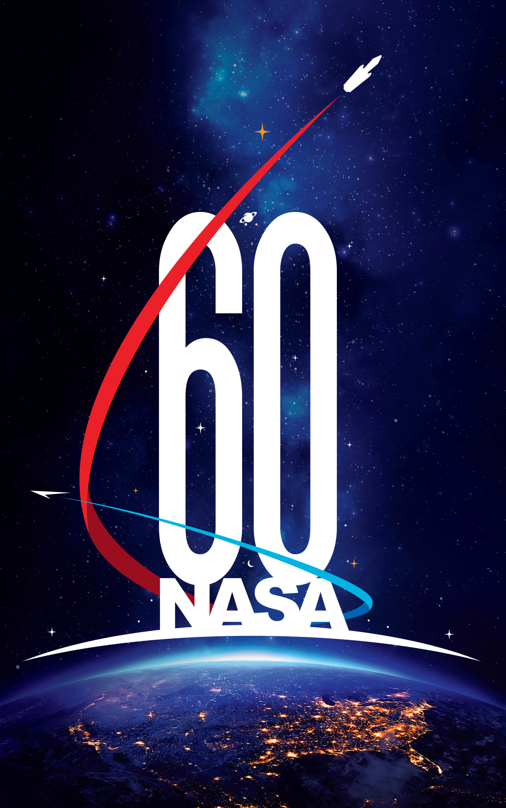 NASA 60th Anniversary Logo (vertical)