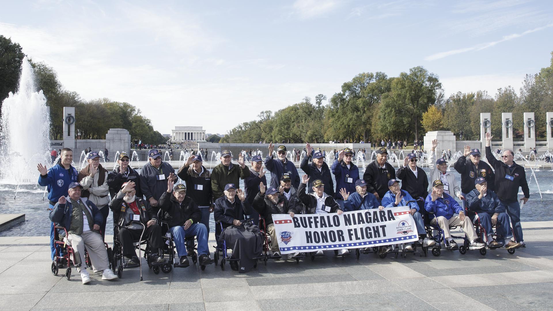Astronaut Jack Fischer with Honor Flight Veterans
