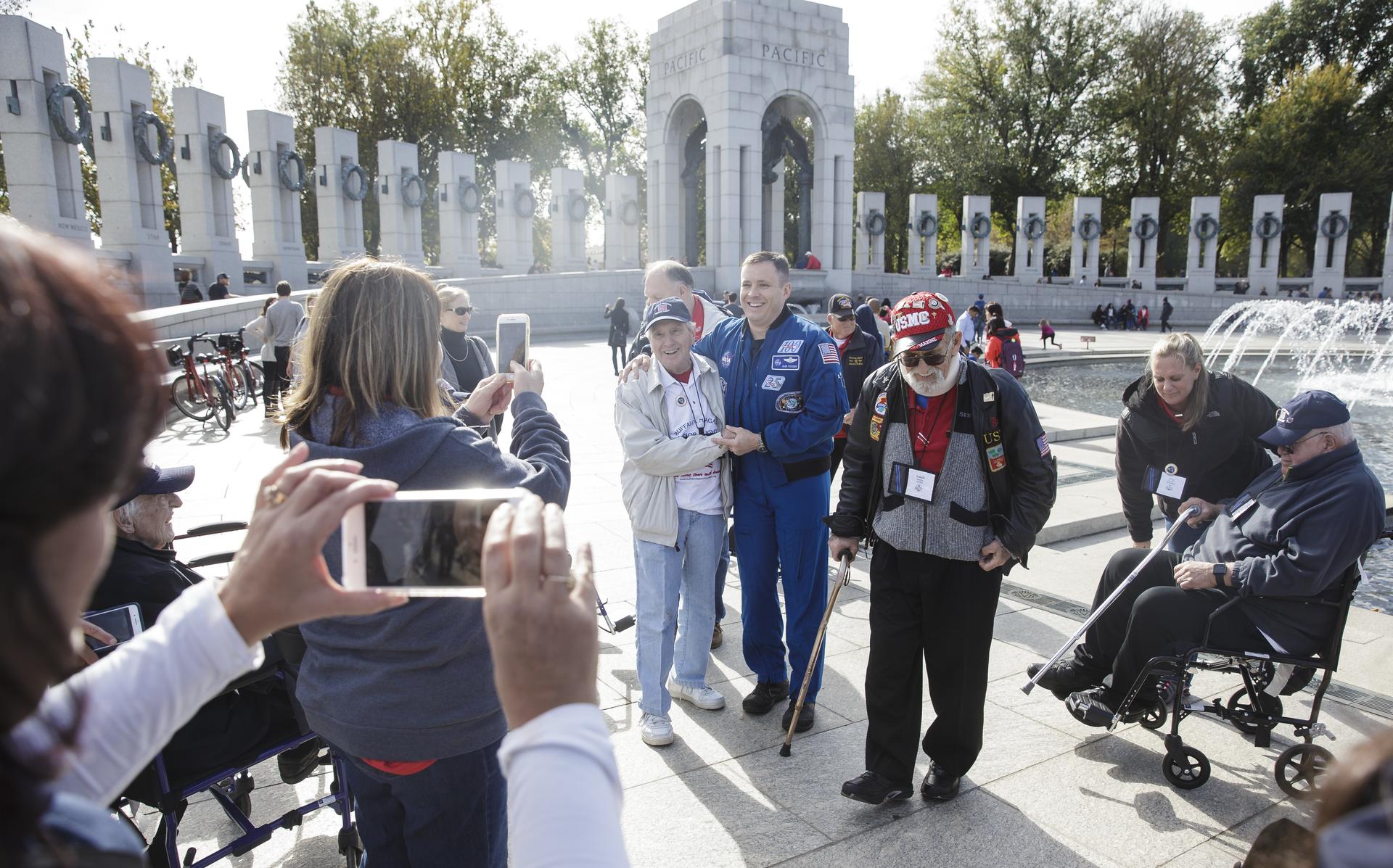 Astronaut Jack Fischer with Honor Flight Veterans