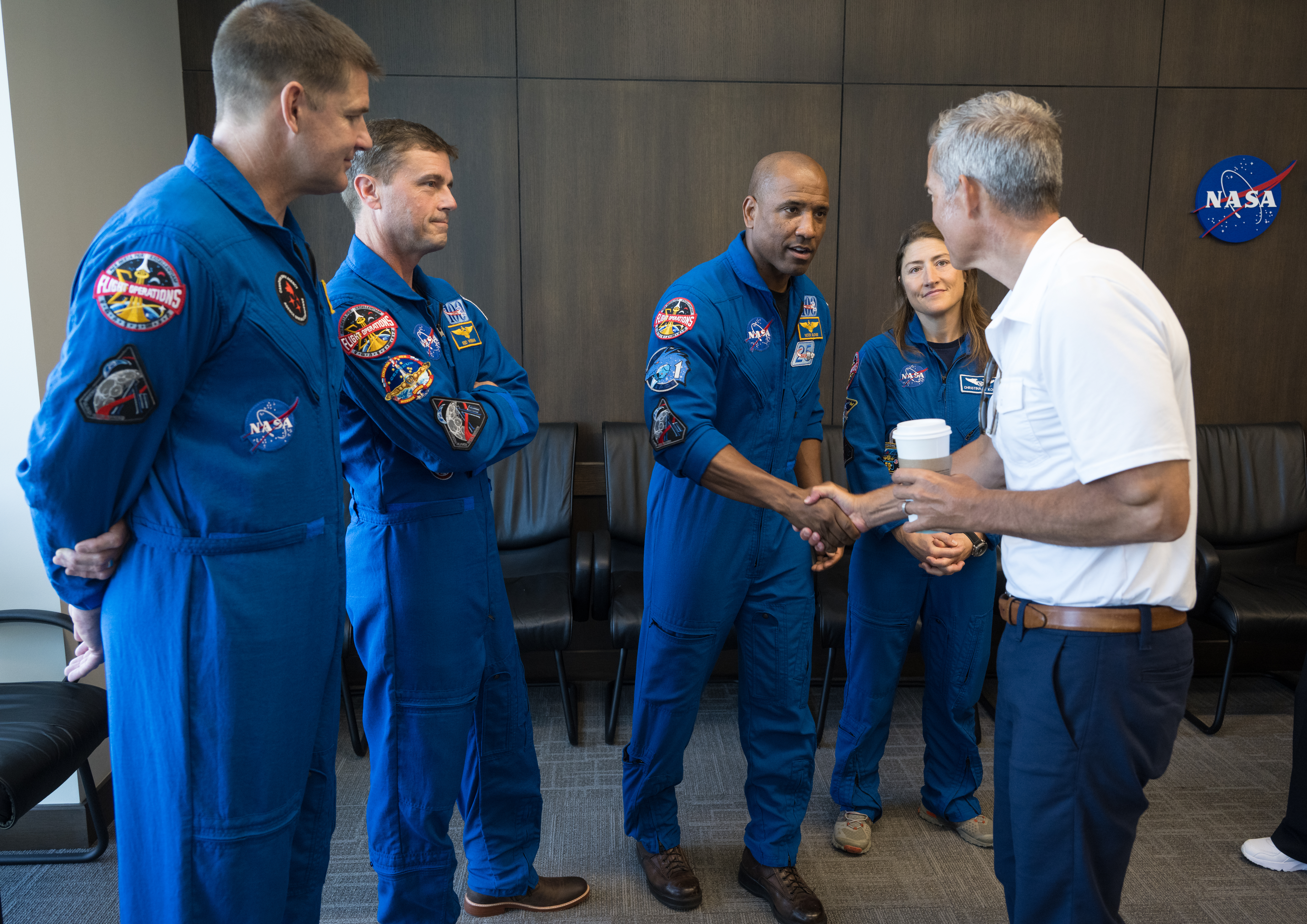 Acting Administrator Sean Duffy Meets with Artemis II Astronauts