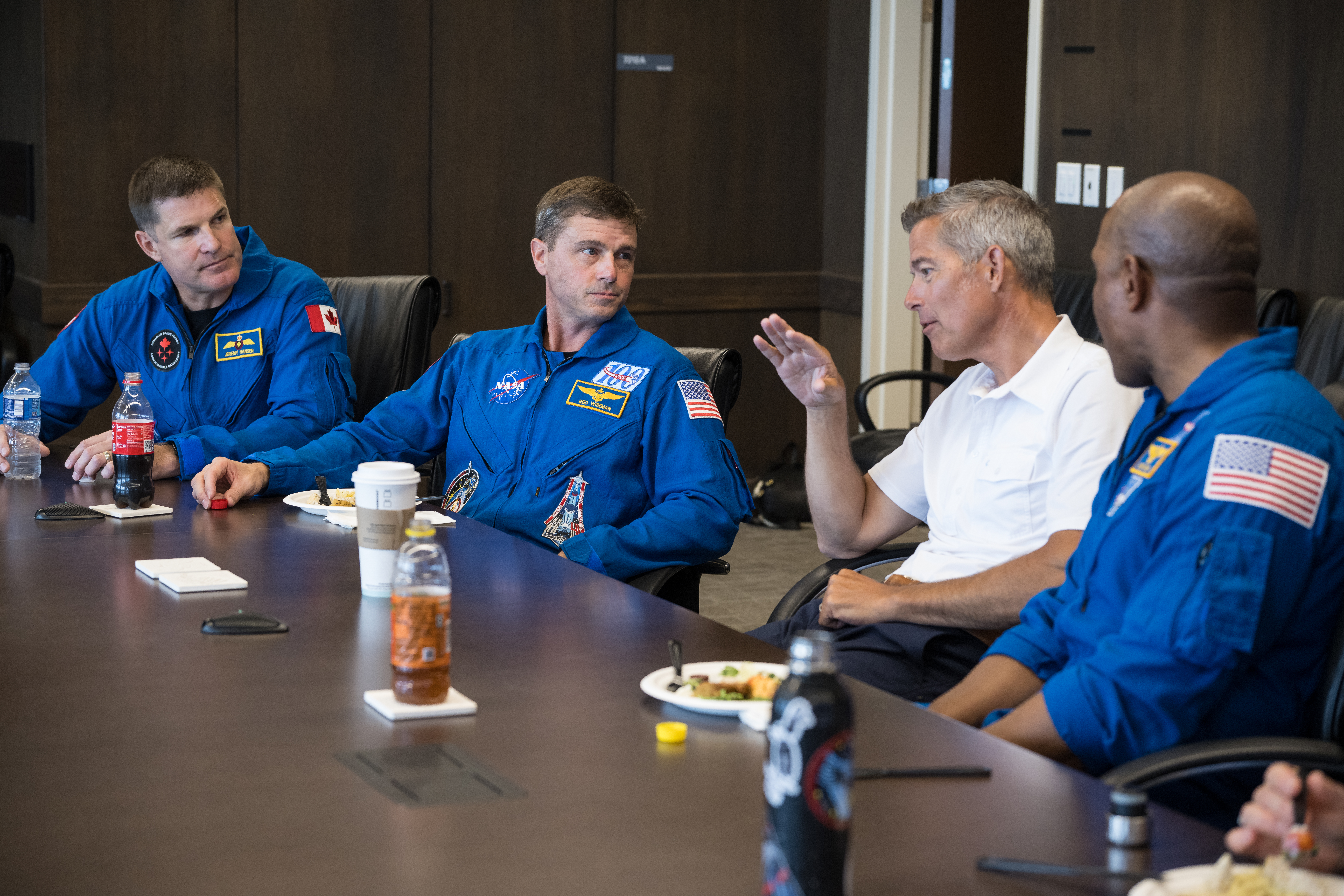 Acting Administrator Sean Duffy Meets with Artemis II Astronauts