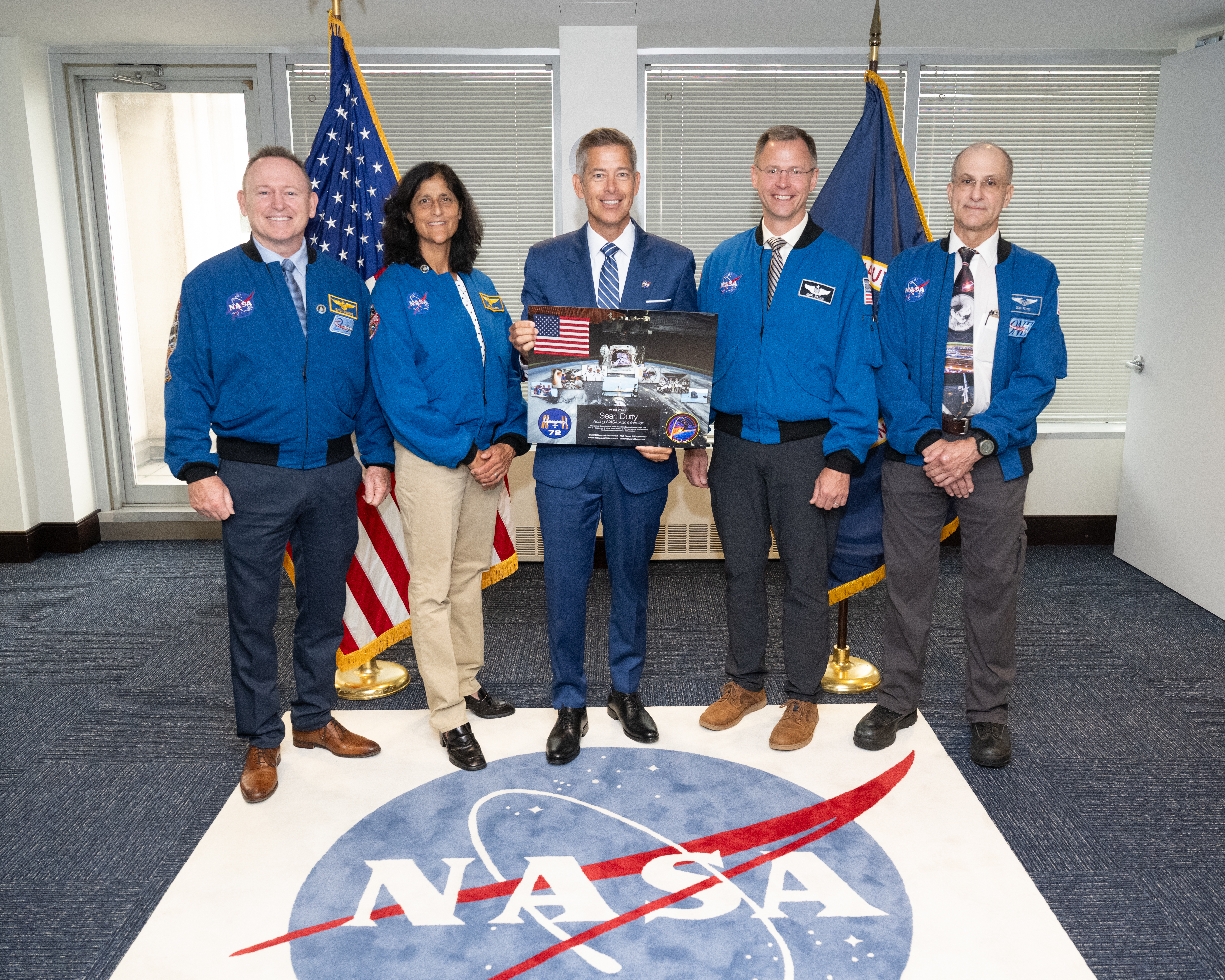 Expedition 72 NASA Astronauts with Agency Leadership