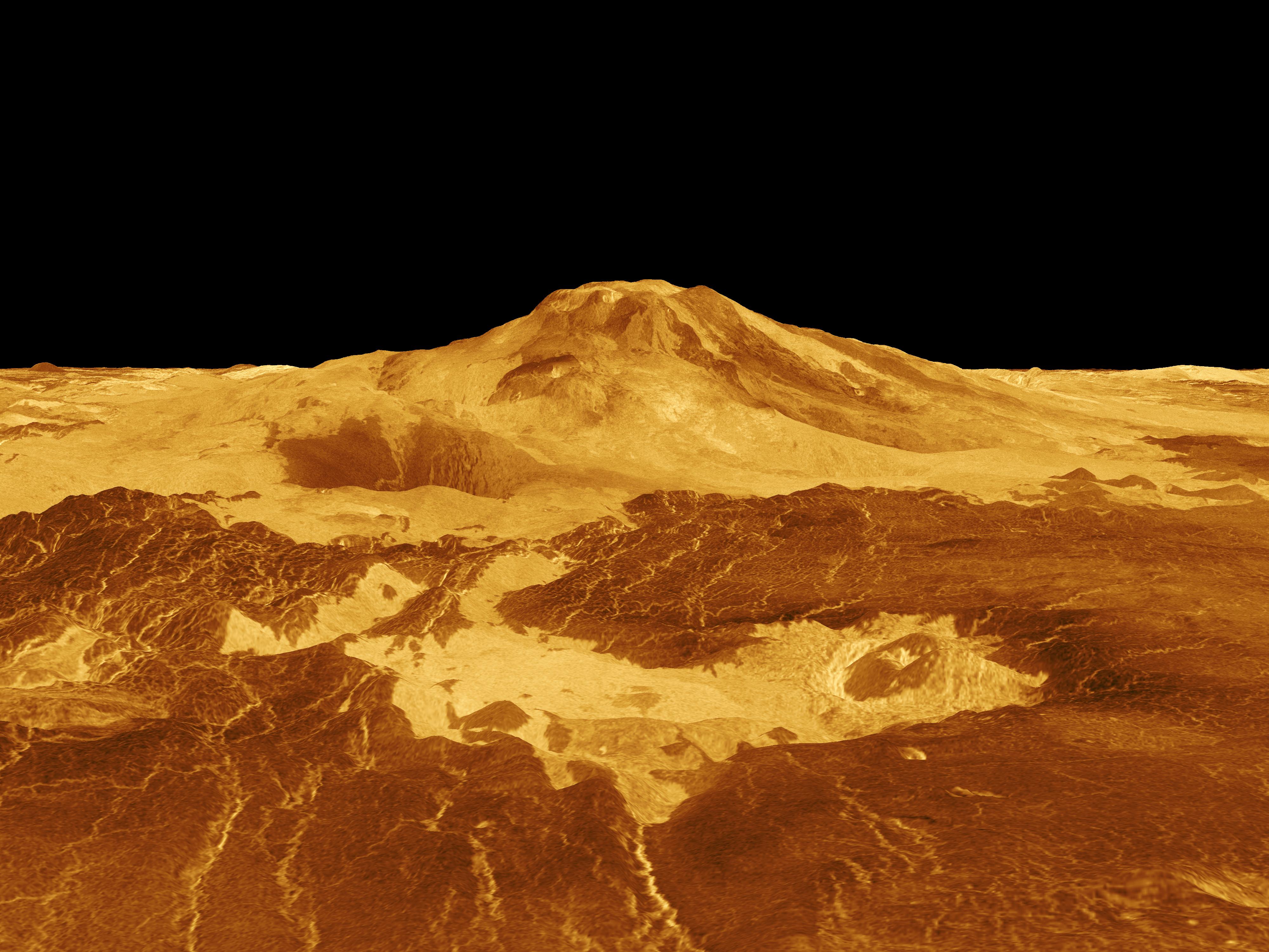 Venus - 3-D Perspective View of Maat Mons