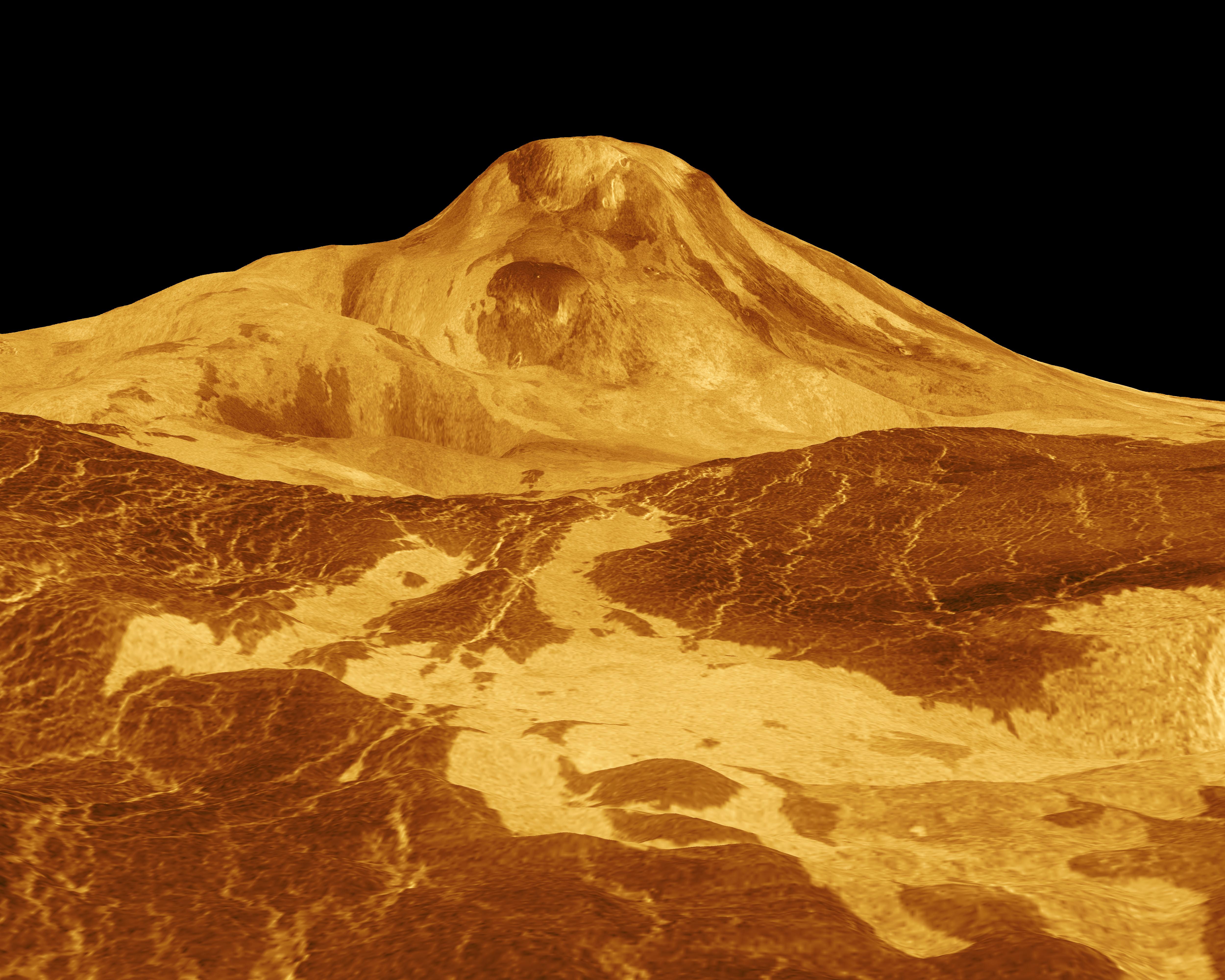 Venus - 3-D Perspective View of Maat Mons