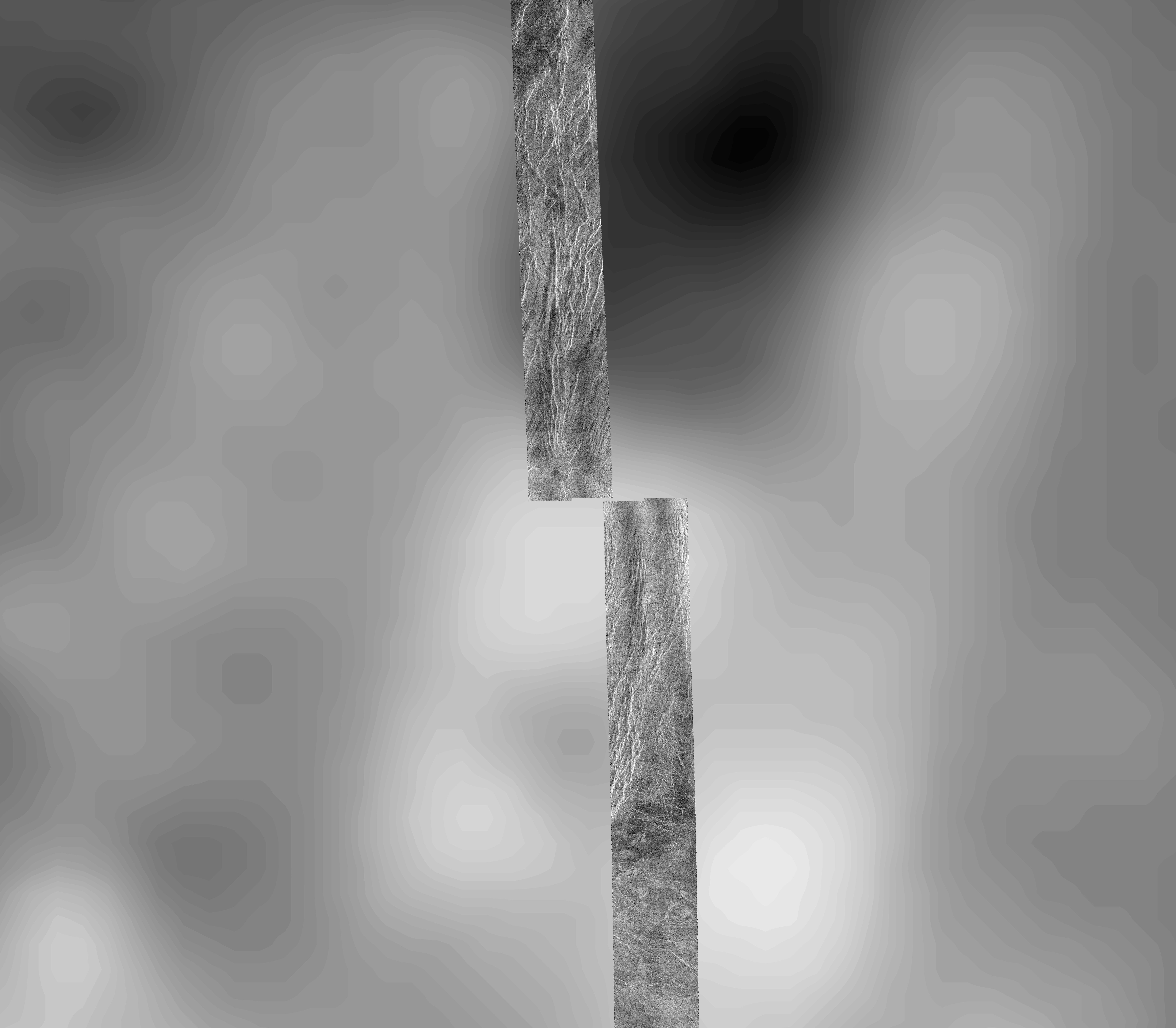 Venus - Magellan Data Superimposed on Pioneer Venus Data - Devana Chasma and Phoebe Regio