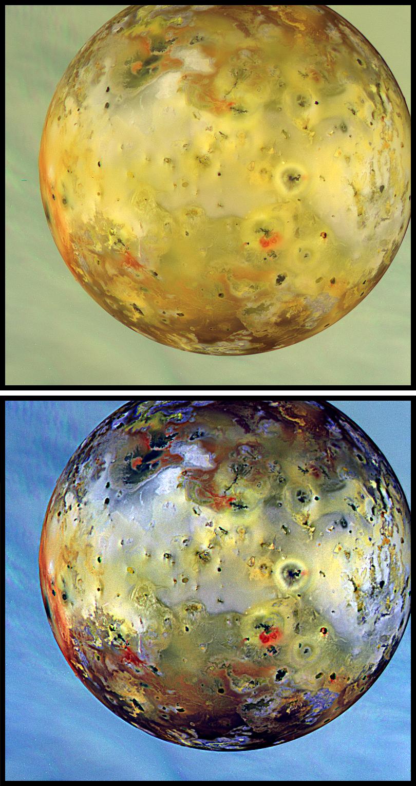 Global View of Io Natural and False/Enhanced Color