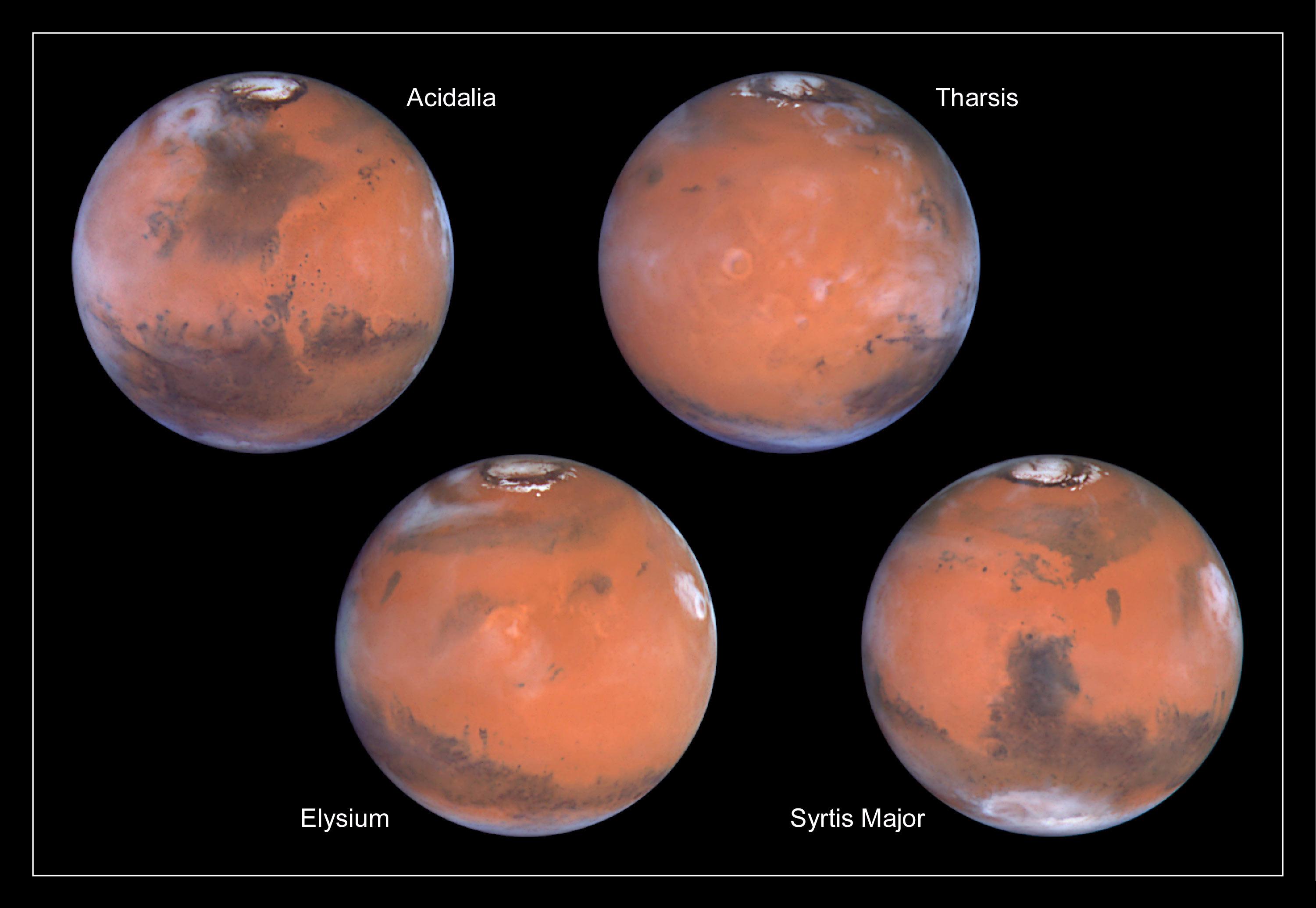 A Closer Hubble Encounter With Mars - 4 Views