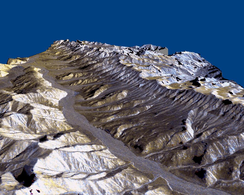 Space Radar Image of Karakax Valley, China 3-D