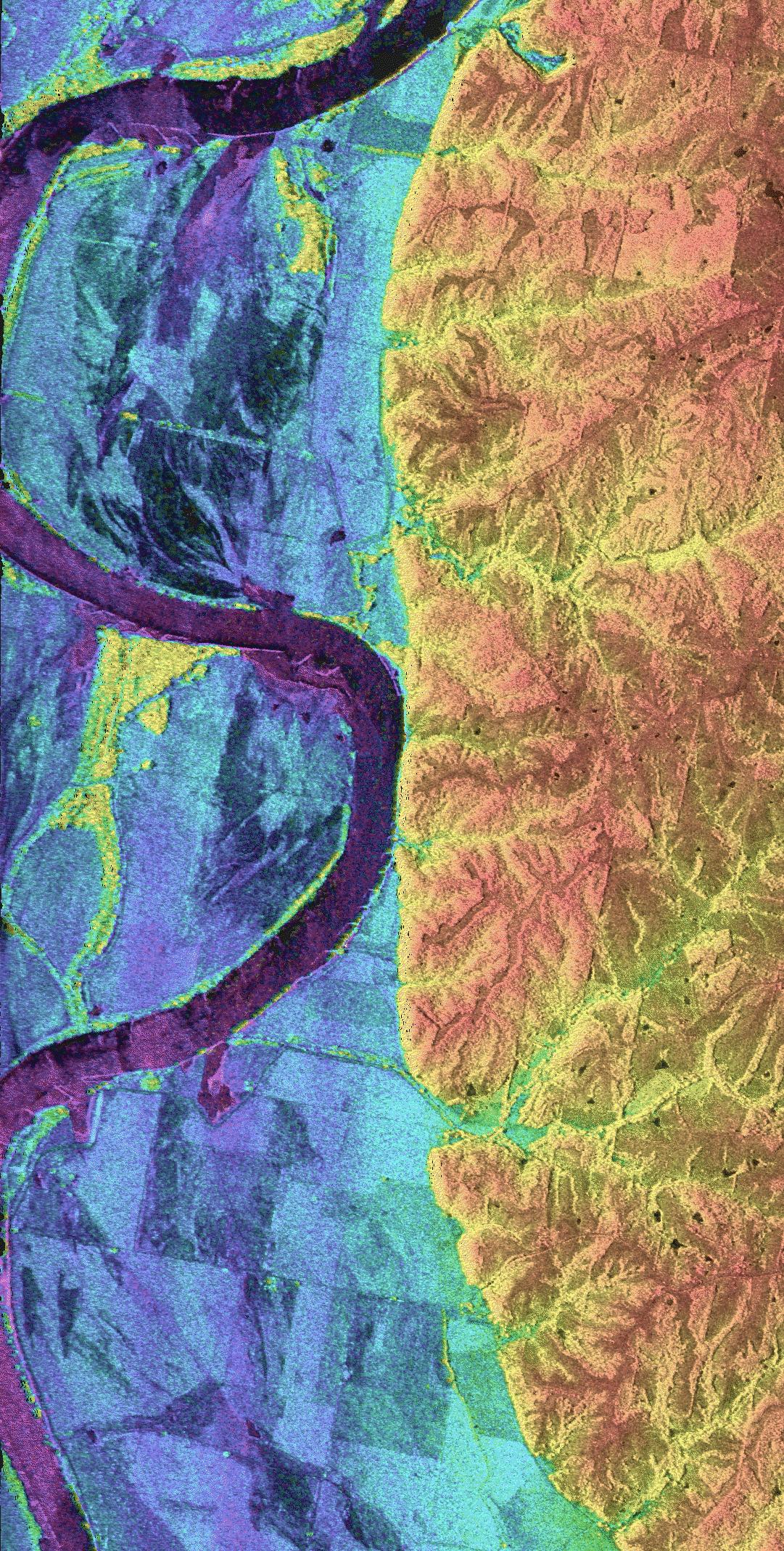 Space Radar Image of Missouri River - TOPSAR