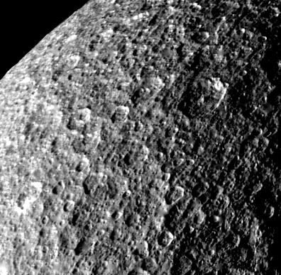 Rhea - Icy Cratered Surface