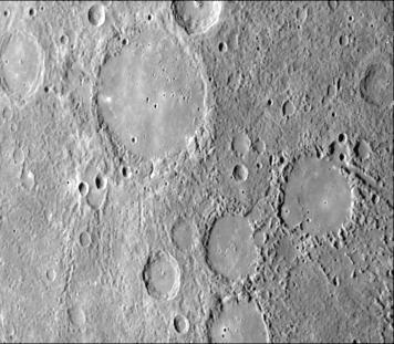 Mercury Heavily Cratered Surface