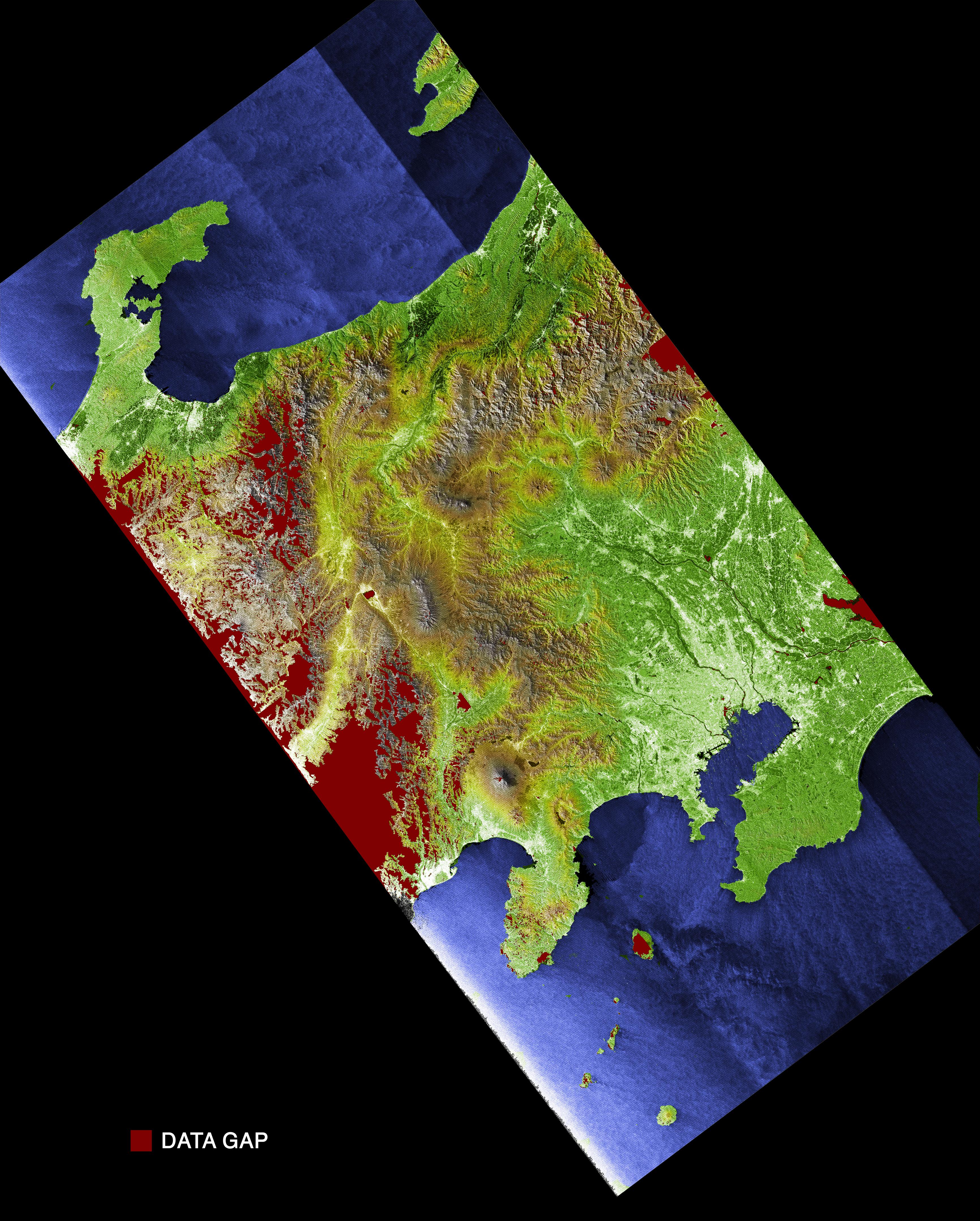 Radar Image with Color as Height: Tokyo, Honshu, Japan
